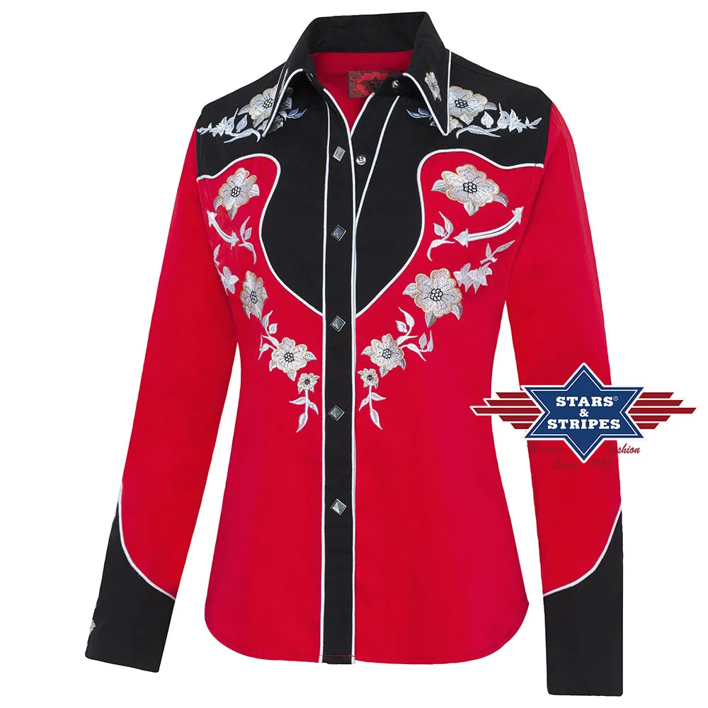 Lynn Red Ladies Western Blouse