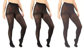 Marilyn Monroe Womens Ladies 3Pack Footed Opaque Tights With Lip Embroidery (See More Colors and Sizes)