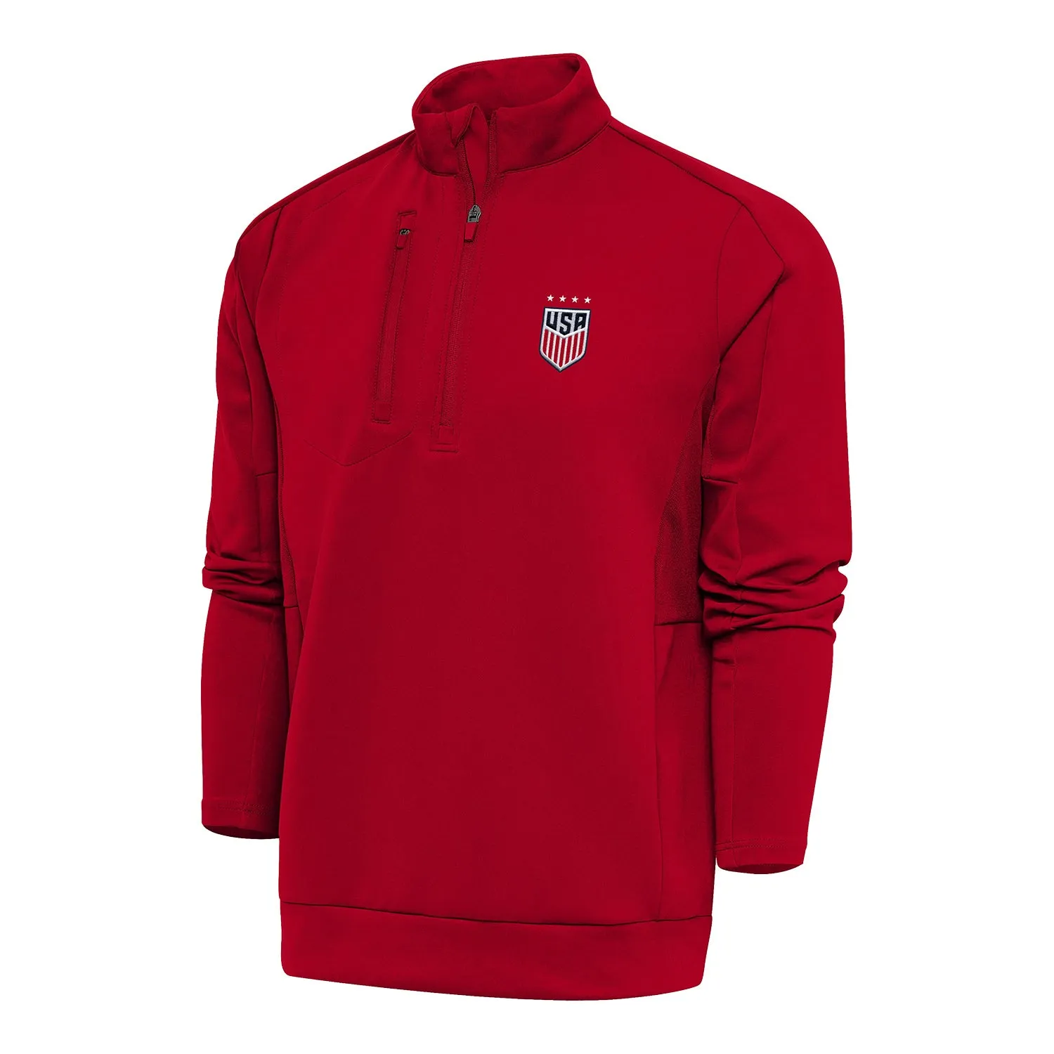 Men's Antigua USWNT Generation 1/4 Zip Red Pullover