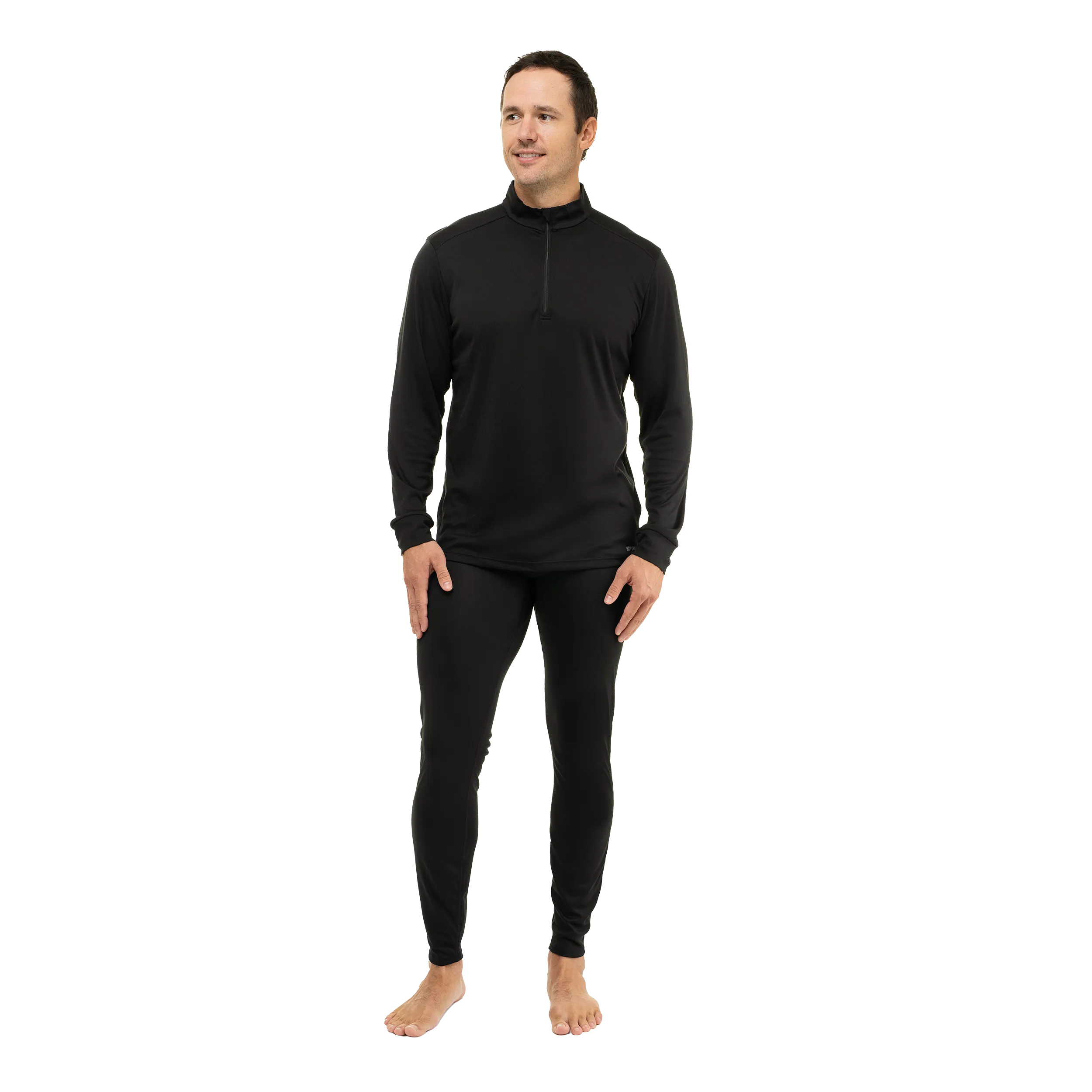 Men's Peach Skins Solid Zip-T - Black