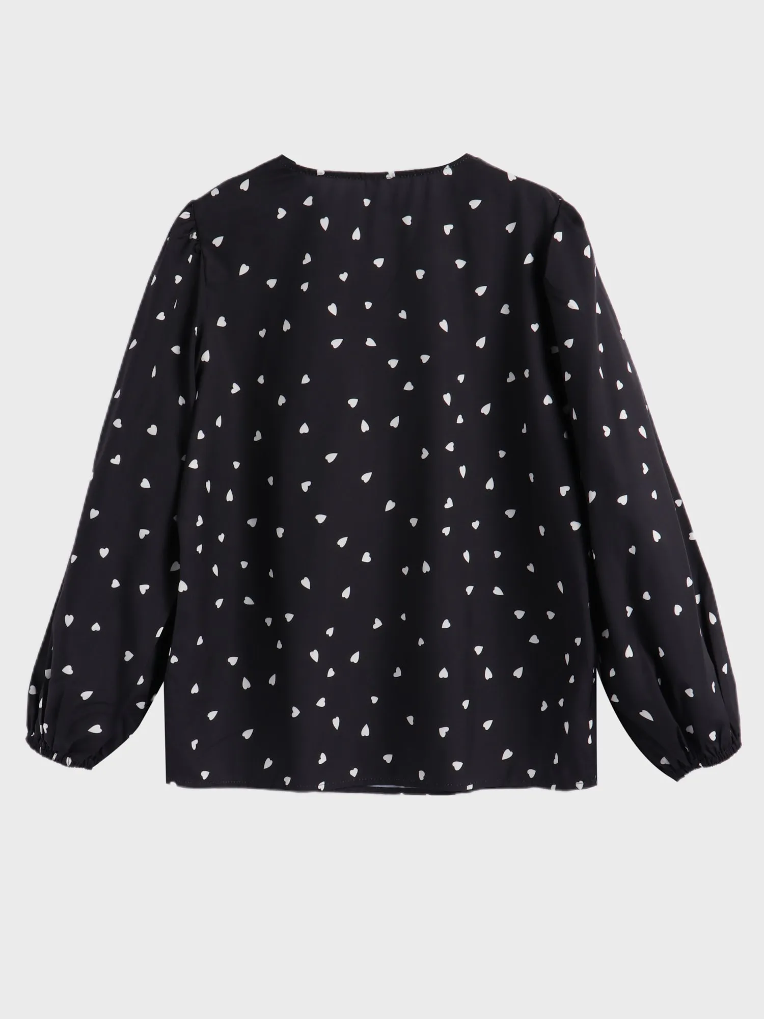 Midsize Polka Dot Lantern Sleeves Blouse