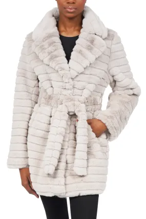 Mike Faux Fur Plush Panel Coat