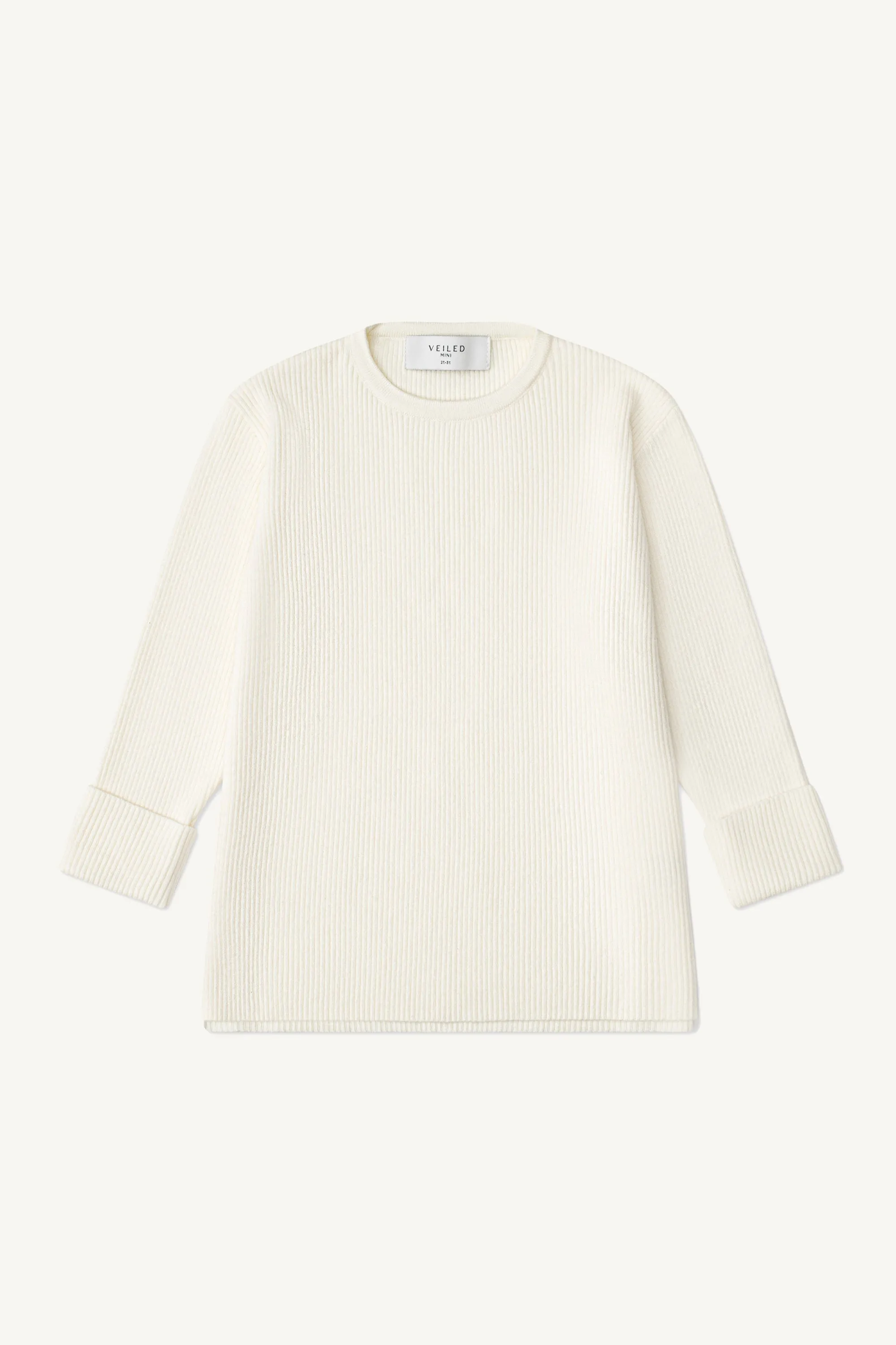 Mini Longline Knit Side Slit Top - Oat Milk (Kids)