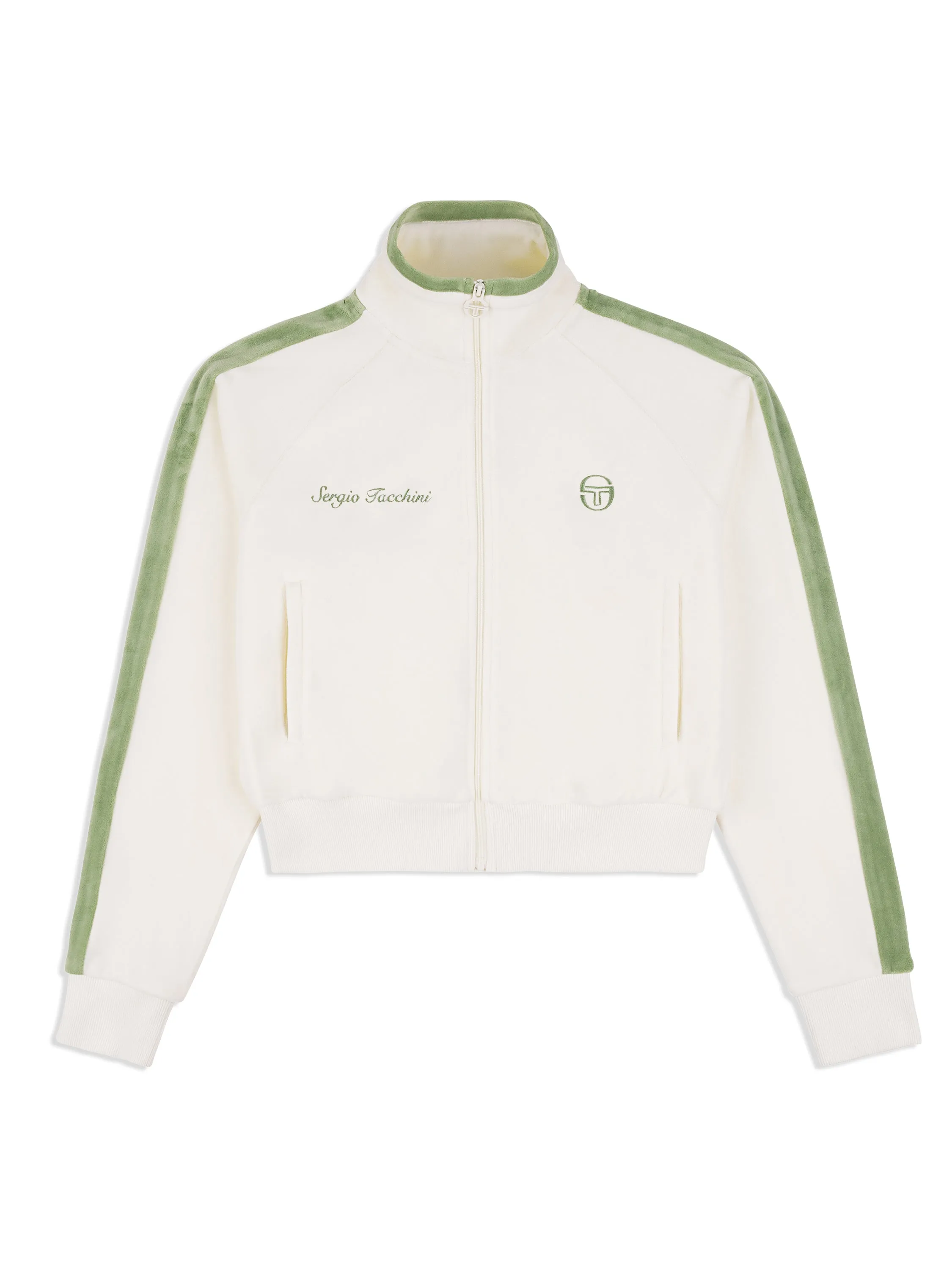 Miss Carlotta Velour Track Jacket- Gardenia