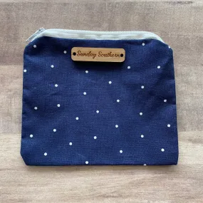 Navy Dots Mini Zipper Bag