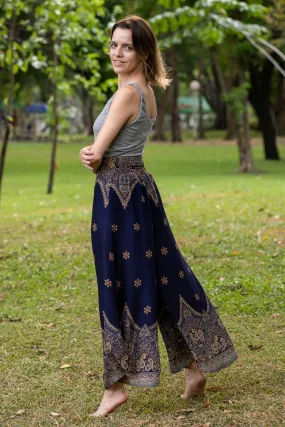 Navy Palazzo Star Pants