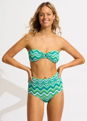 Neue Wave Ring Front Bandeau Bikini Top - Jade