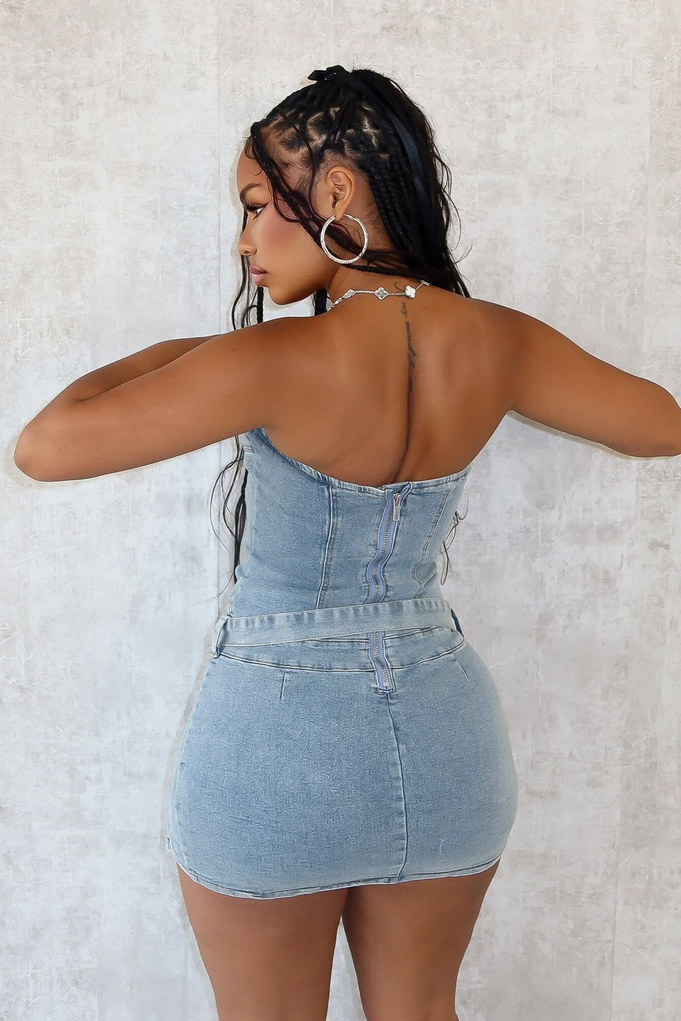 Notice Me Denim Tube Mini Dress