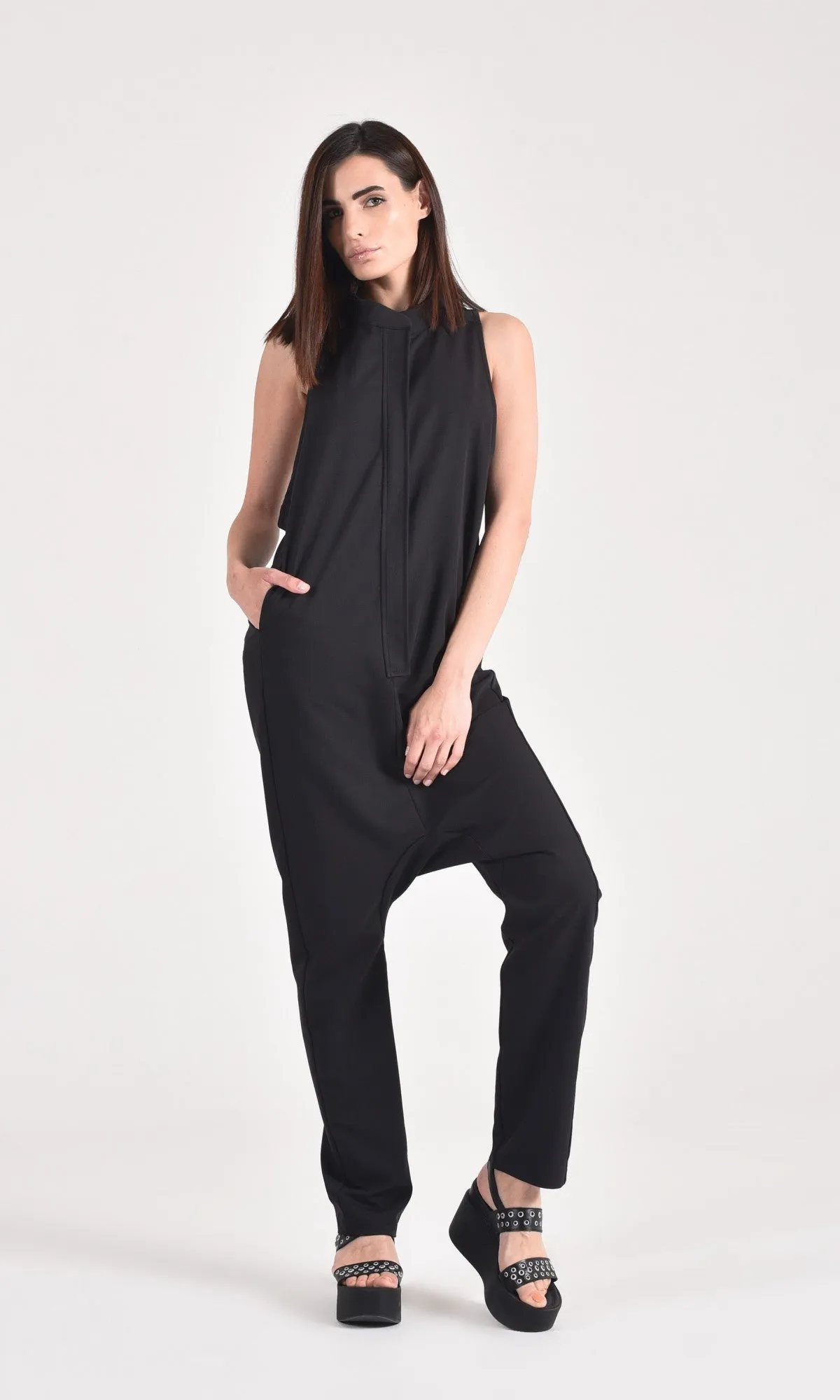 Open Back Cotton Jumpsuit