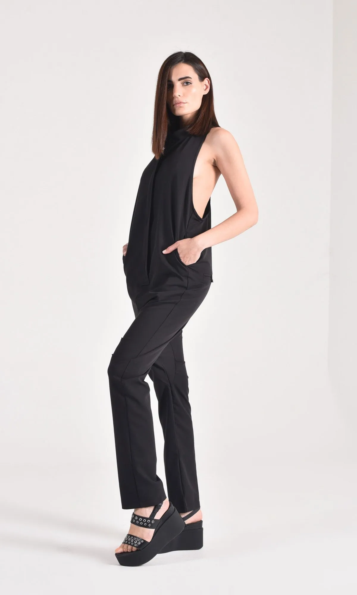 Open Back Cotton Jumpsuit