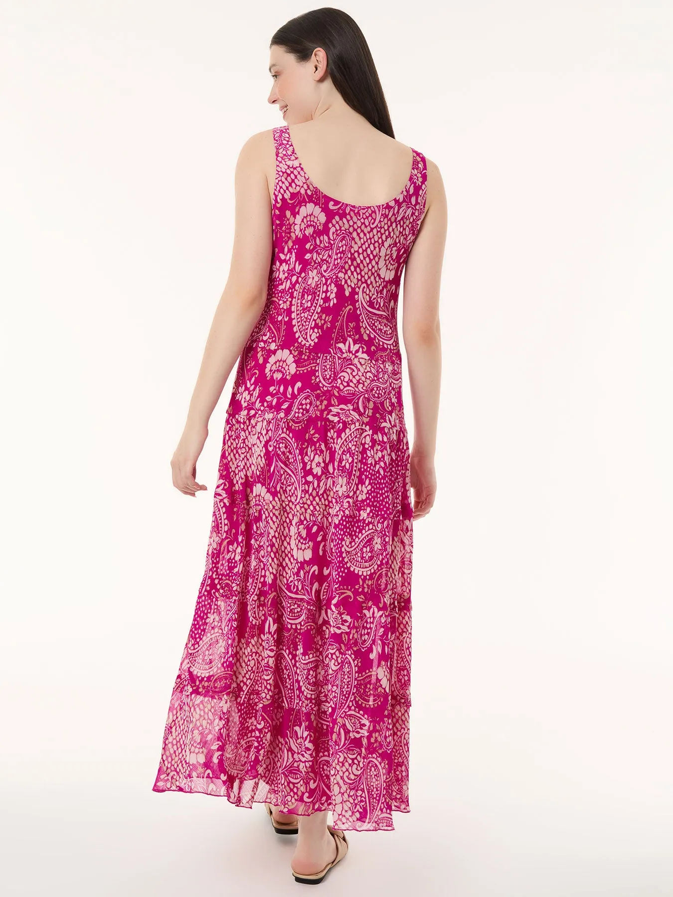 Paisley Multi-Tiered Dress, Chiffon