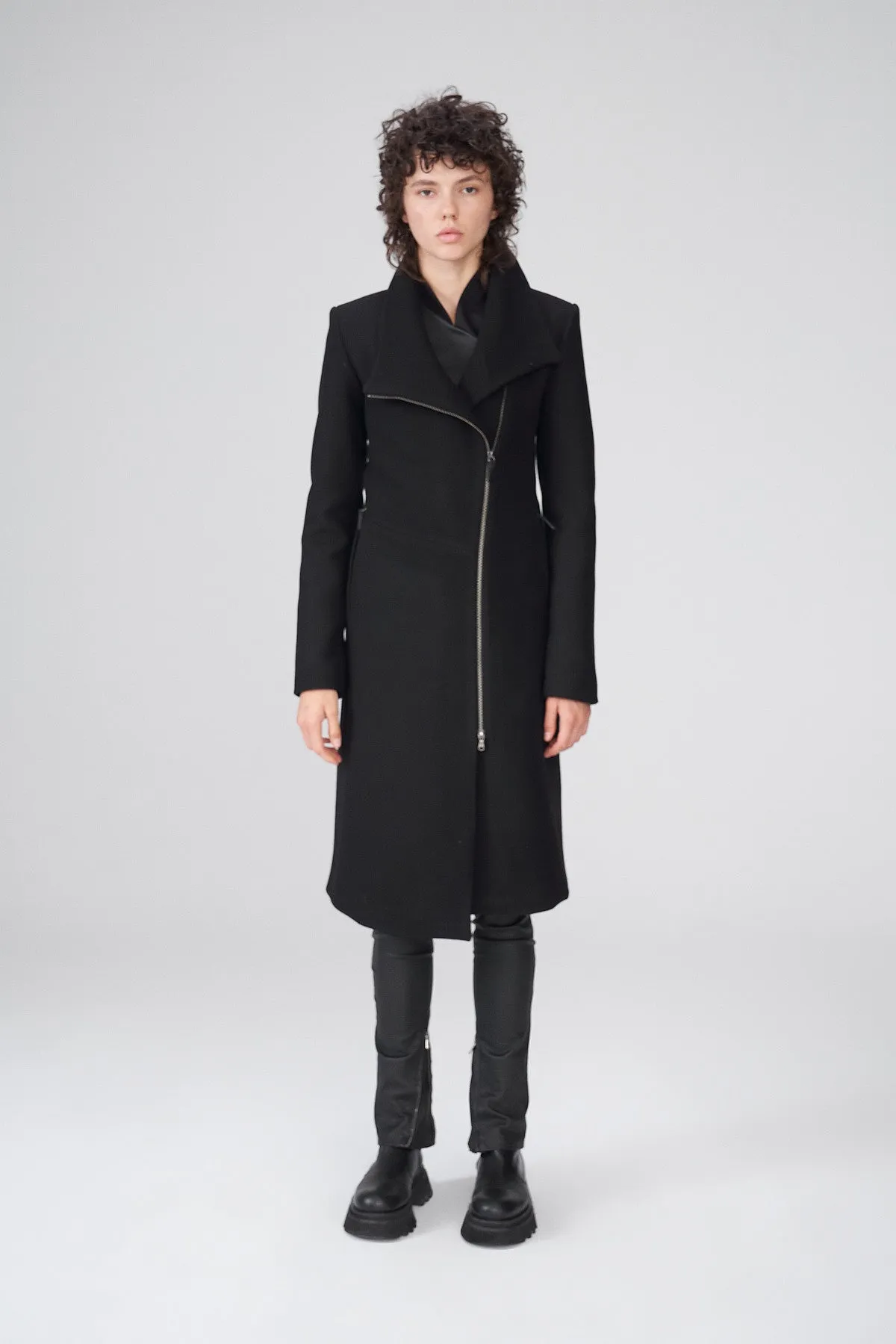 Pamelia - Black Wool Coat