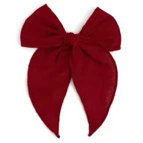 Party Girl Bow - Cherry Linen