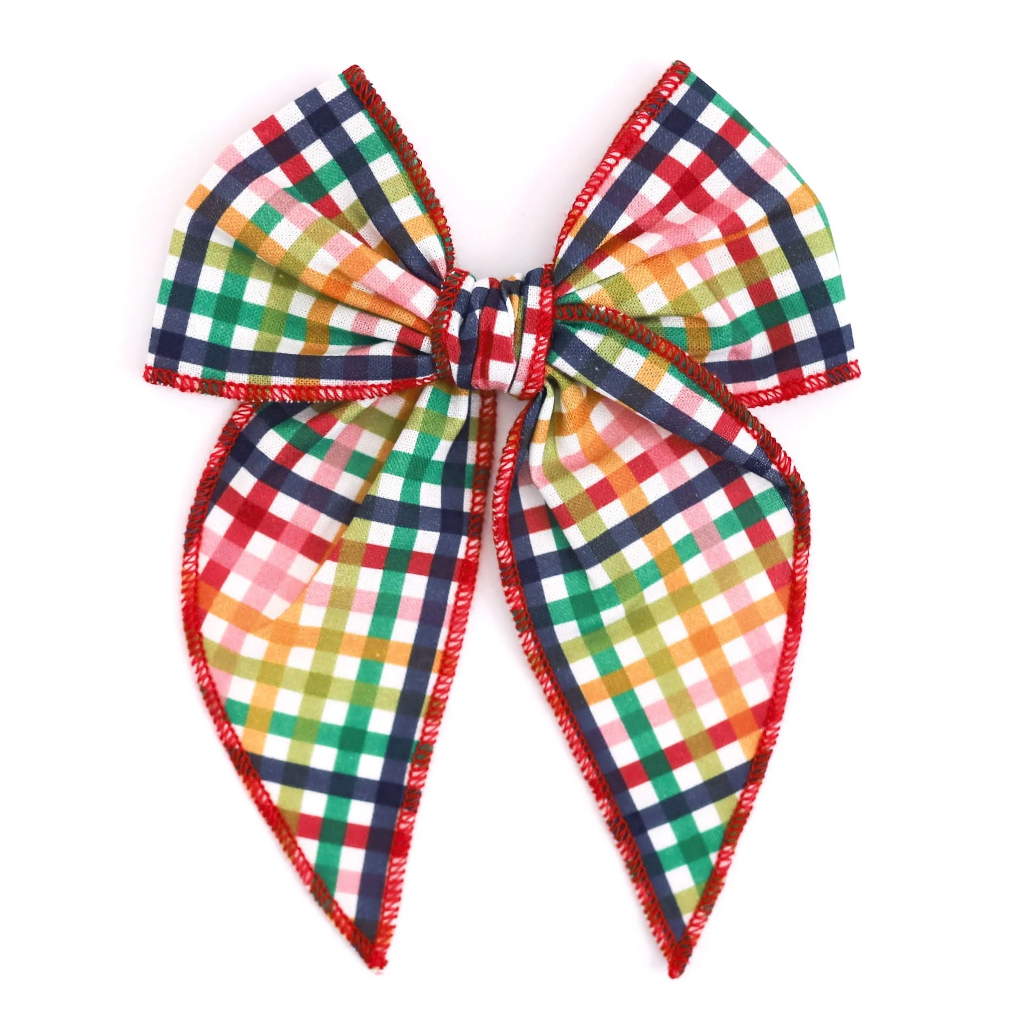 Party Girl Bow - Rainbow Plaid