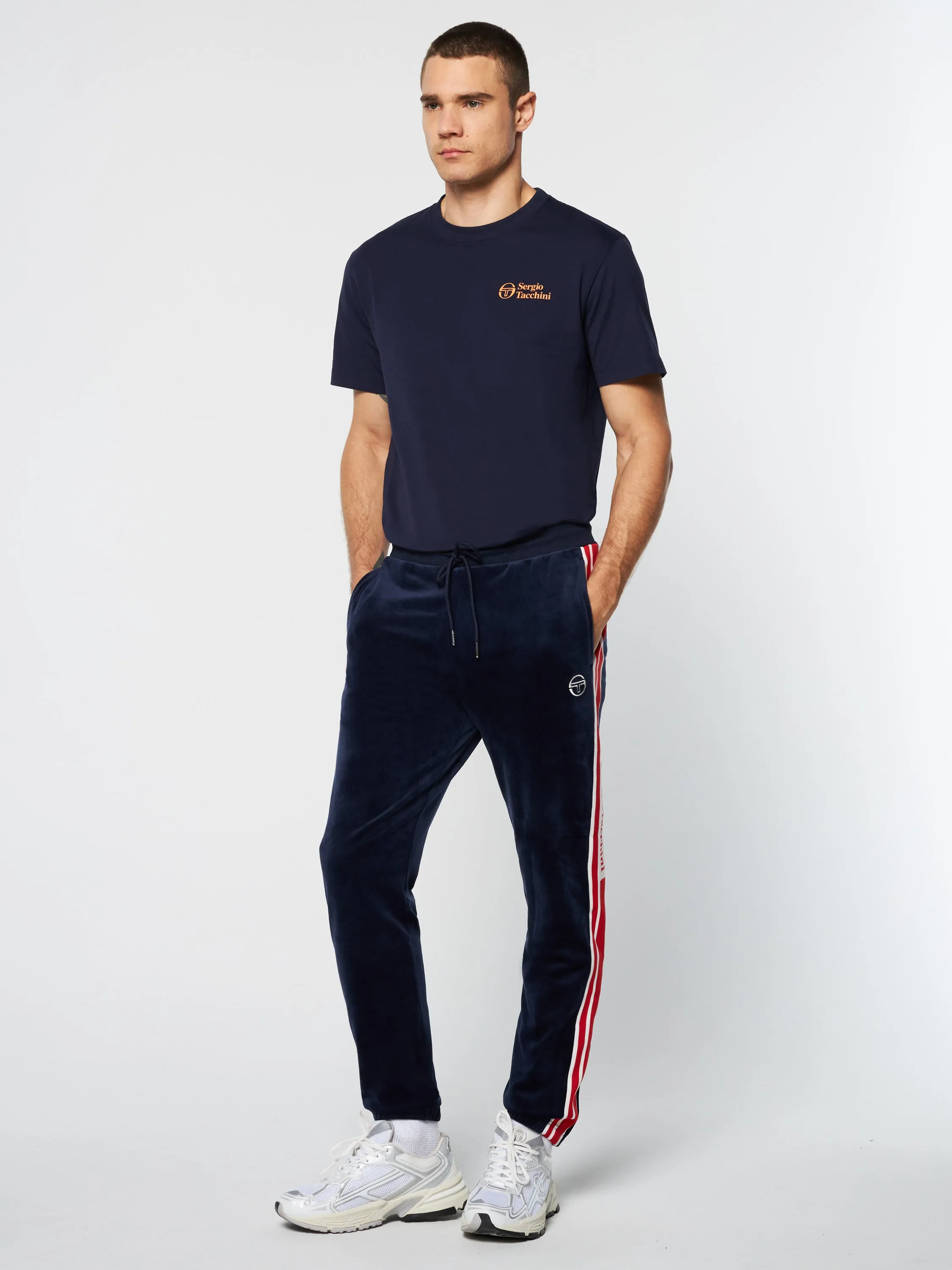 Pereto Velour Track Pant- Maritime Blue