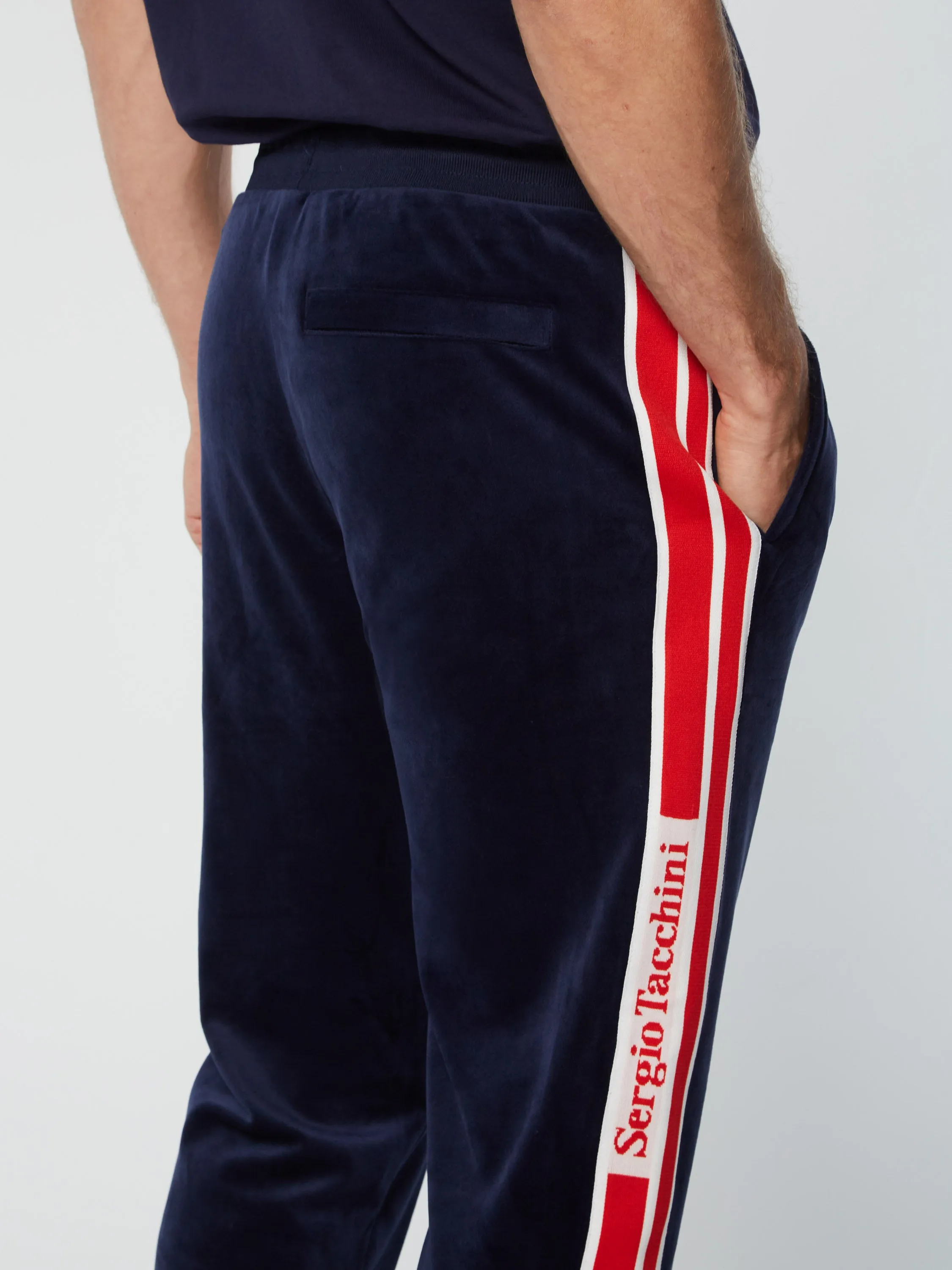 Pereto Velour Track Pant- Maritime Blue