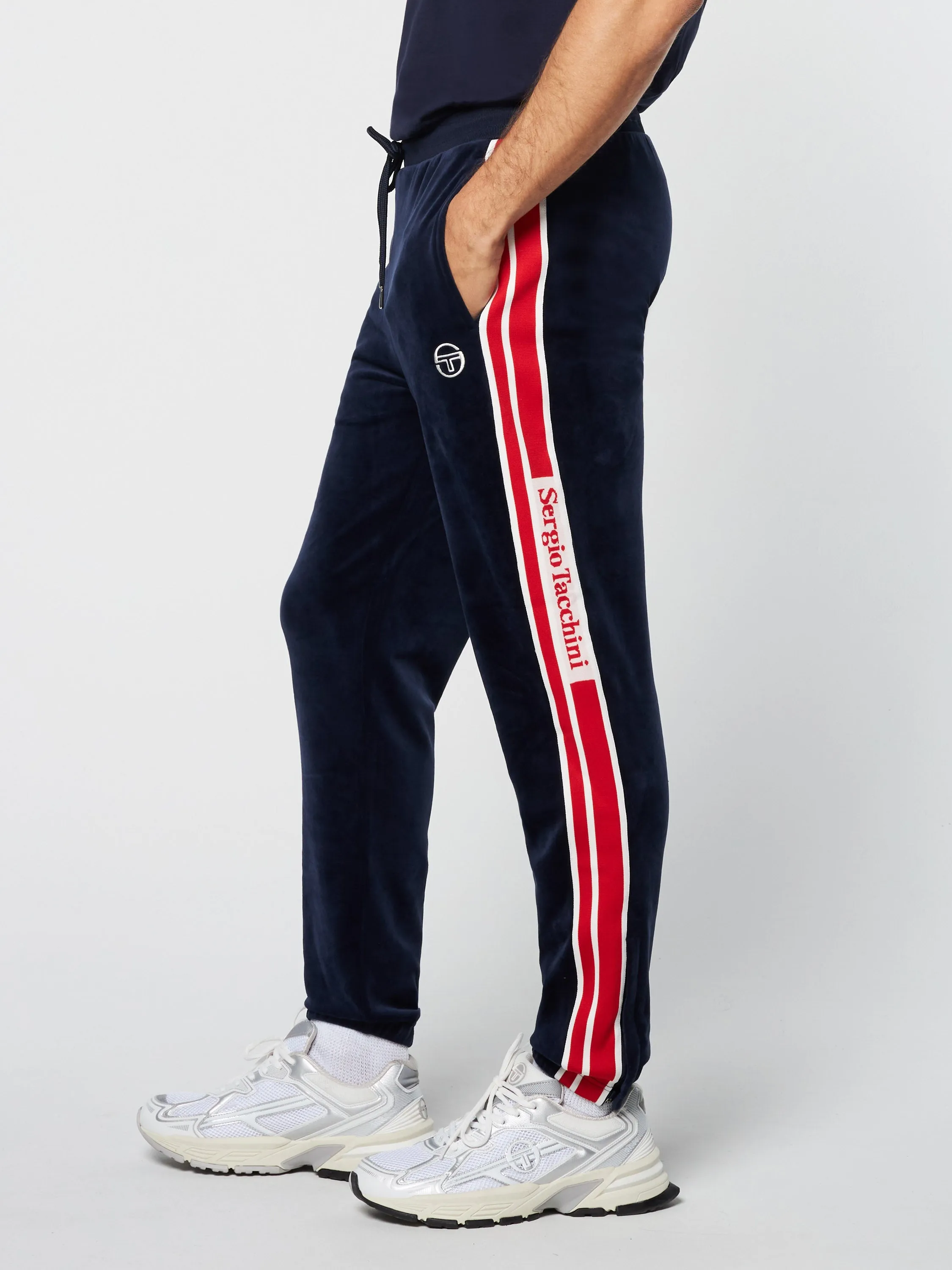 Pereto Velour Track Pant- Maritime Blue