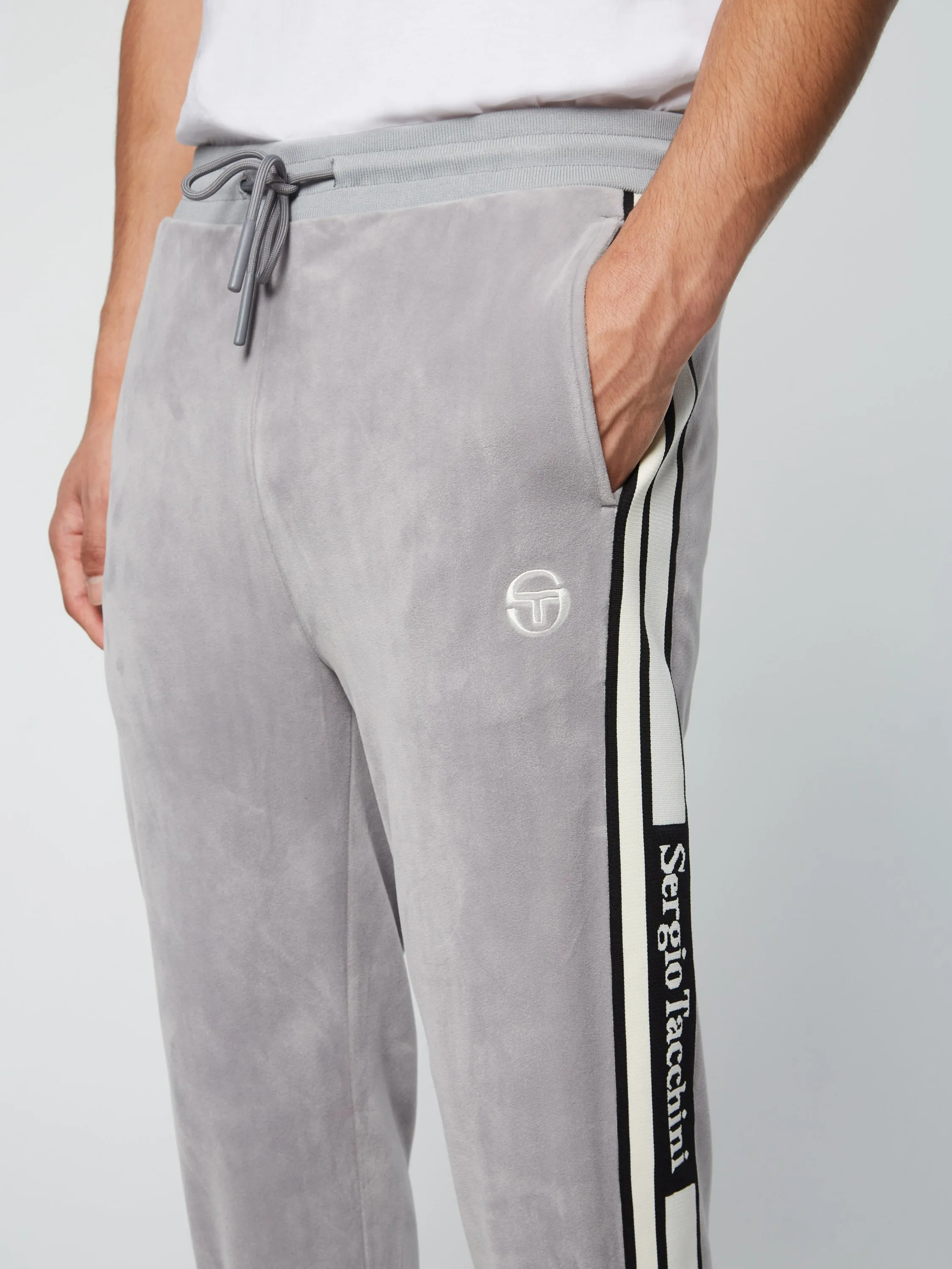 Pereto Velour Track Pant- Sleet