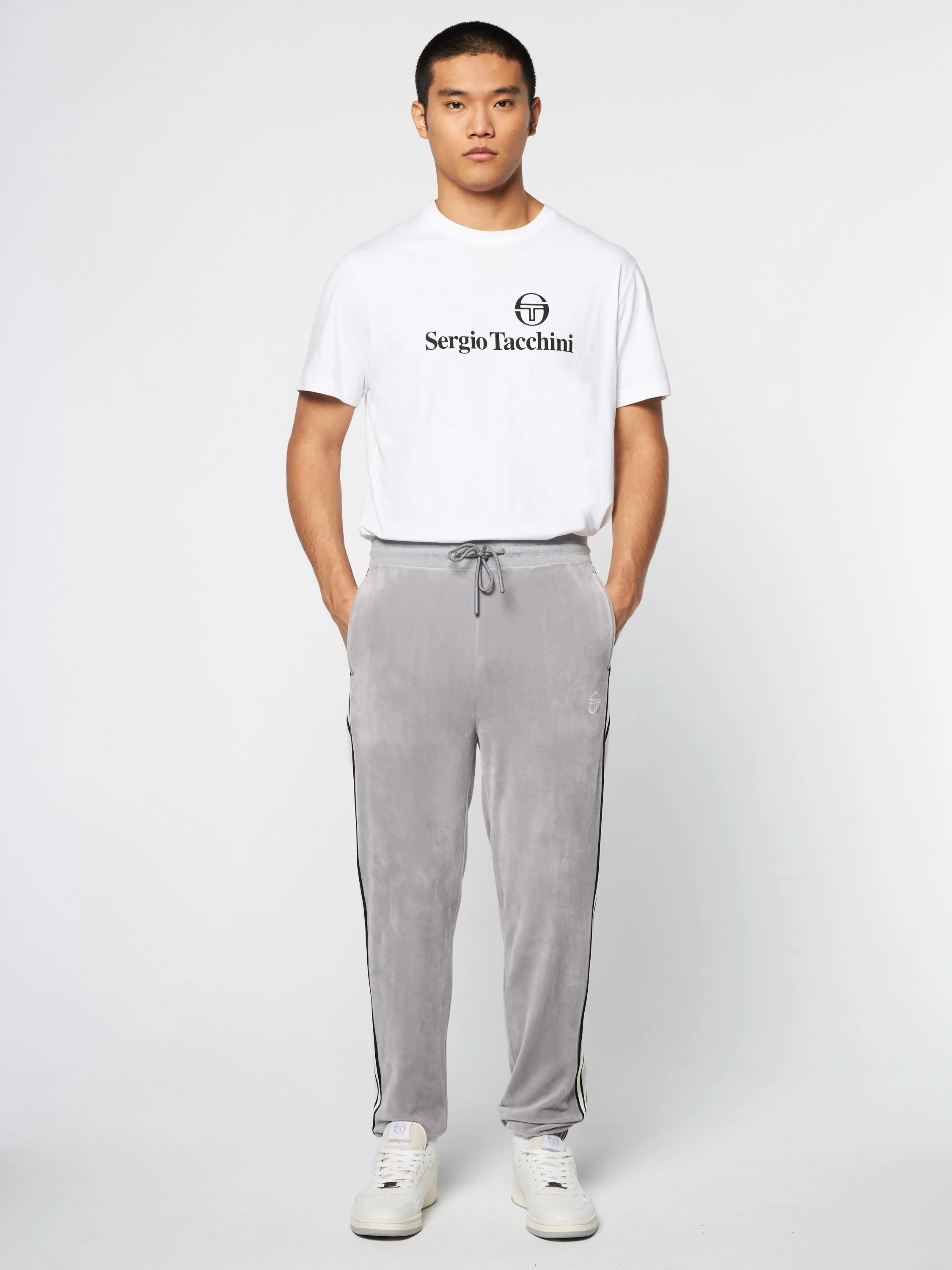 Pereto Velour Track Pant- Sleet