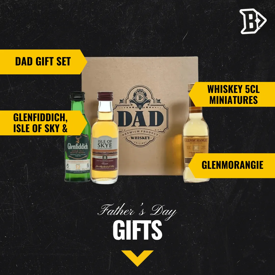 Premium Scotch Malt Whisky Miniatures Gift Box Set for Dads (3 x 5cl)