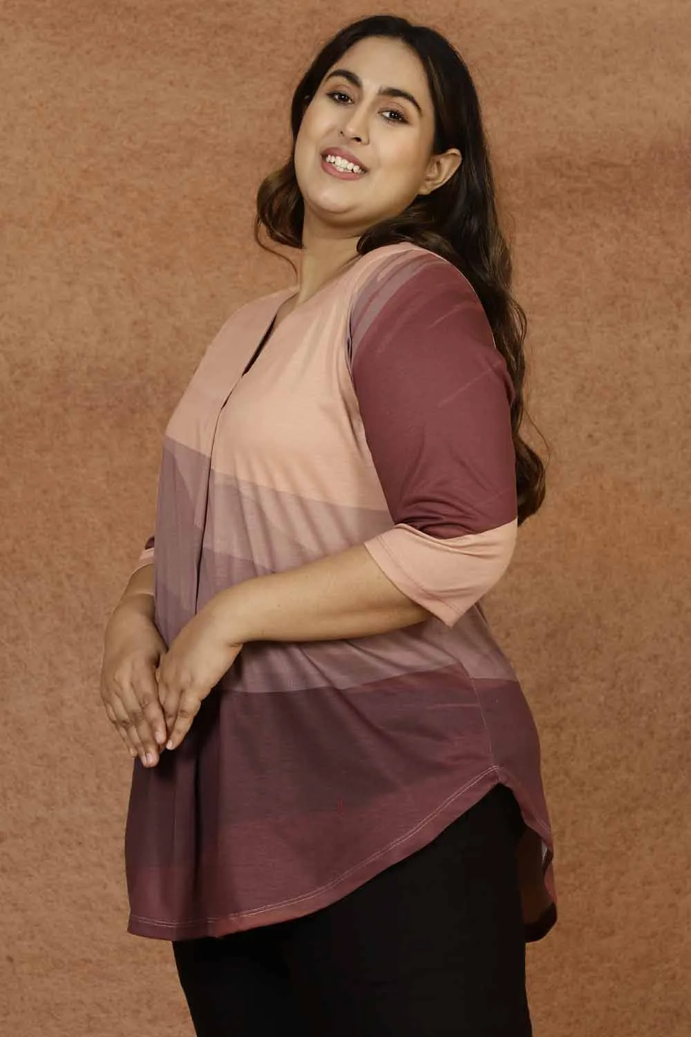 Purple Ombre Plus Size Top