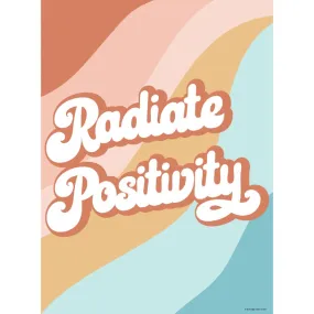 "Radiate Positivity" Poster | Retro Classroom Decor | Good Vibes | Schoolgirl Style