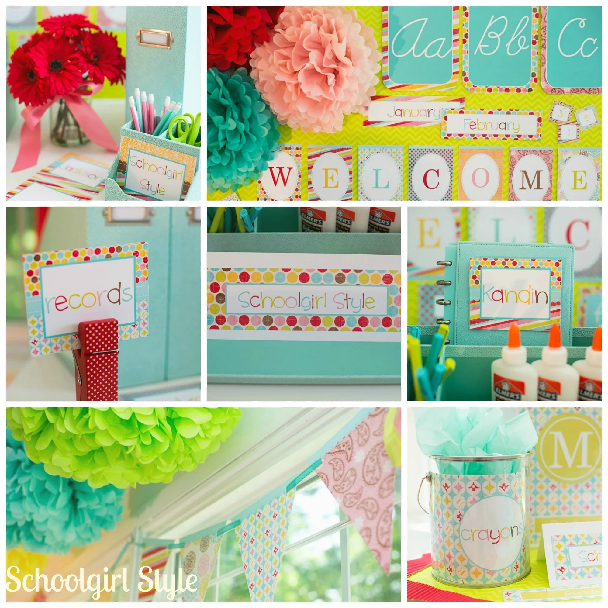 "Summer Soiree" Full UPRINT Bundle | Printable Classroom Decor | Teacher Classroom Decor | Schoolgirl Style