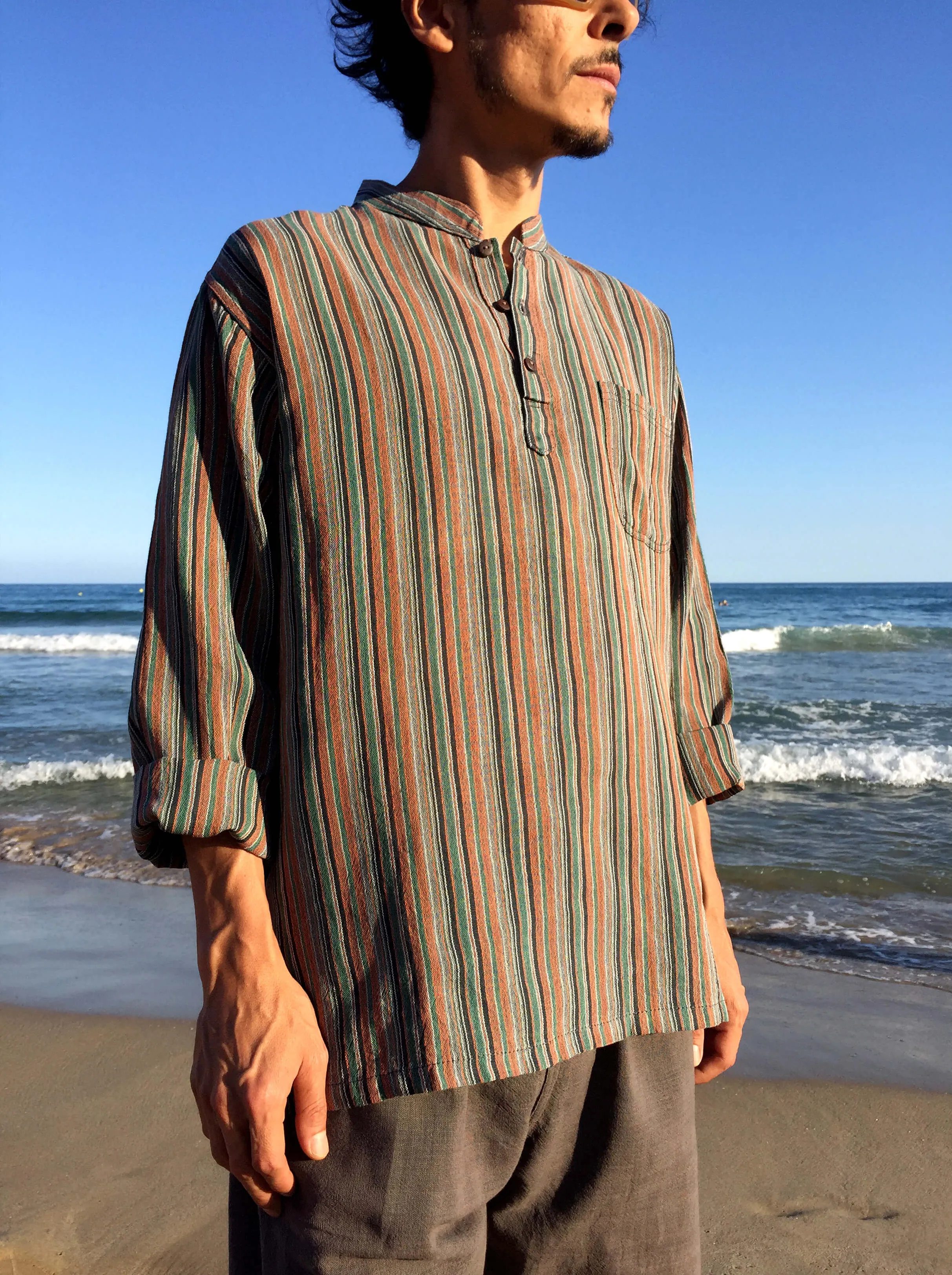 Raw Cotton Pinstripe Kurta