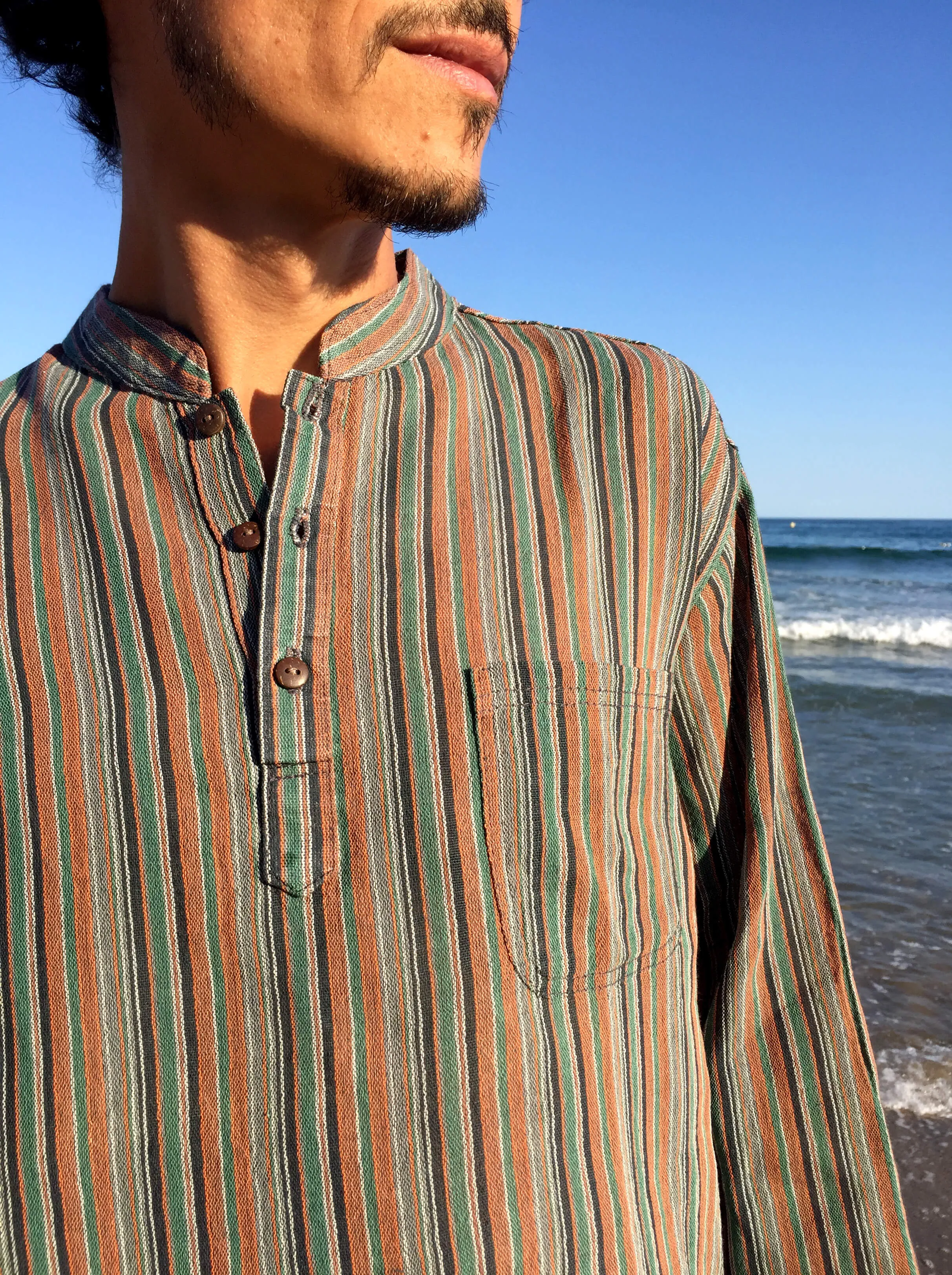 Raw Cotton Pinstripe Kurta