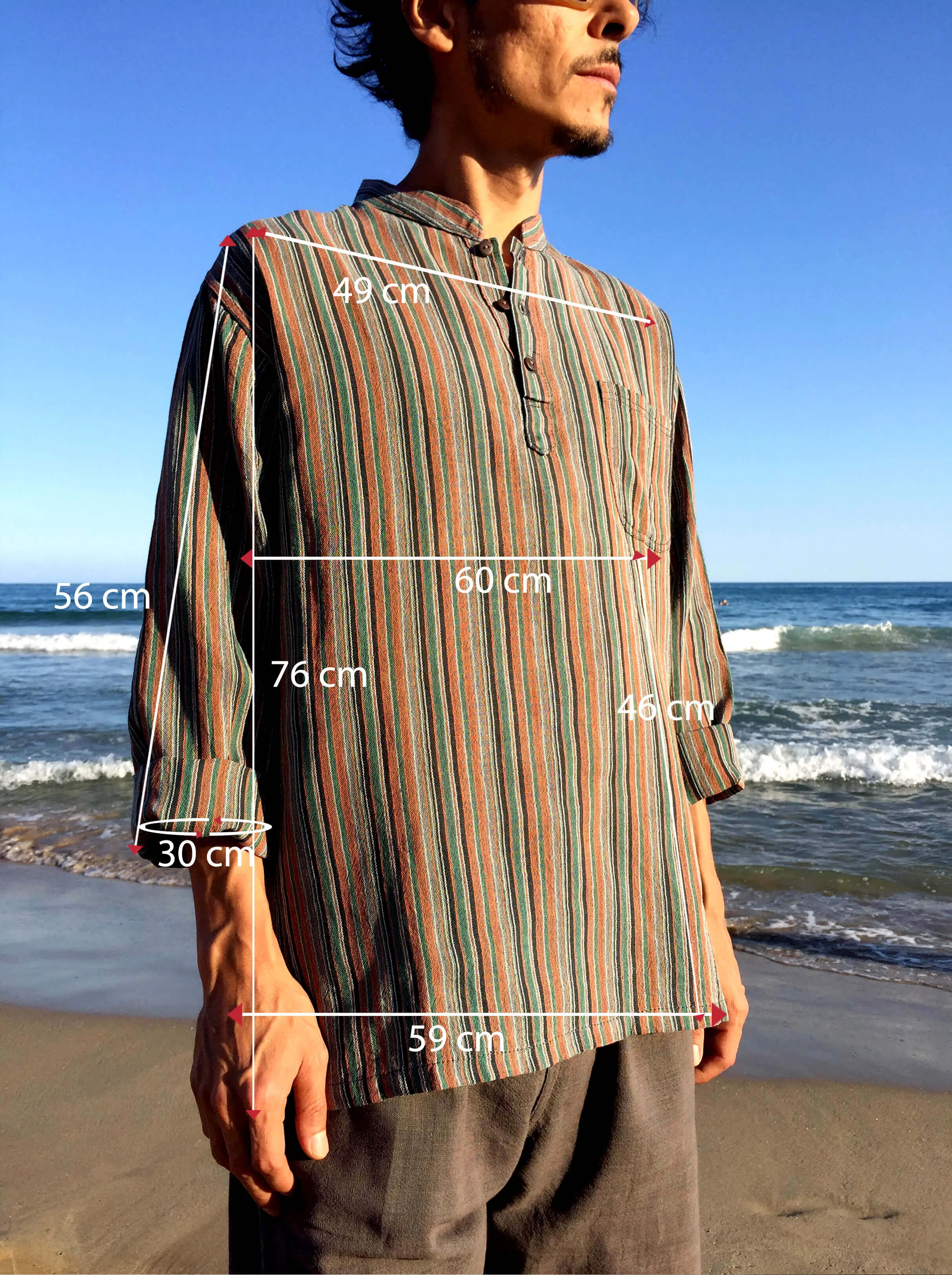 Raw Cotton Pinstripe Kurta