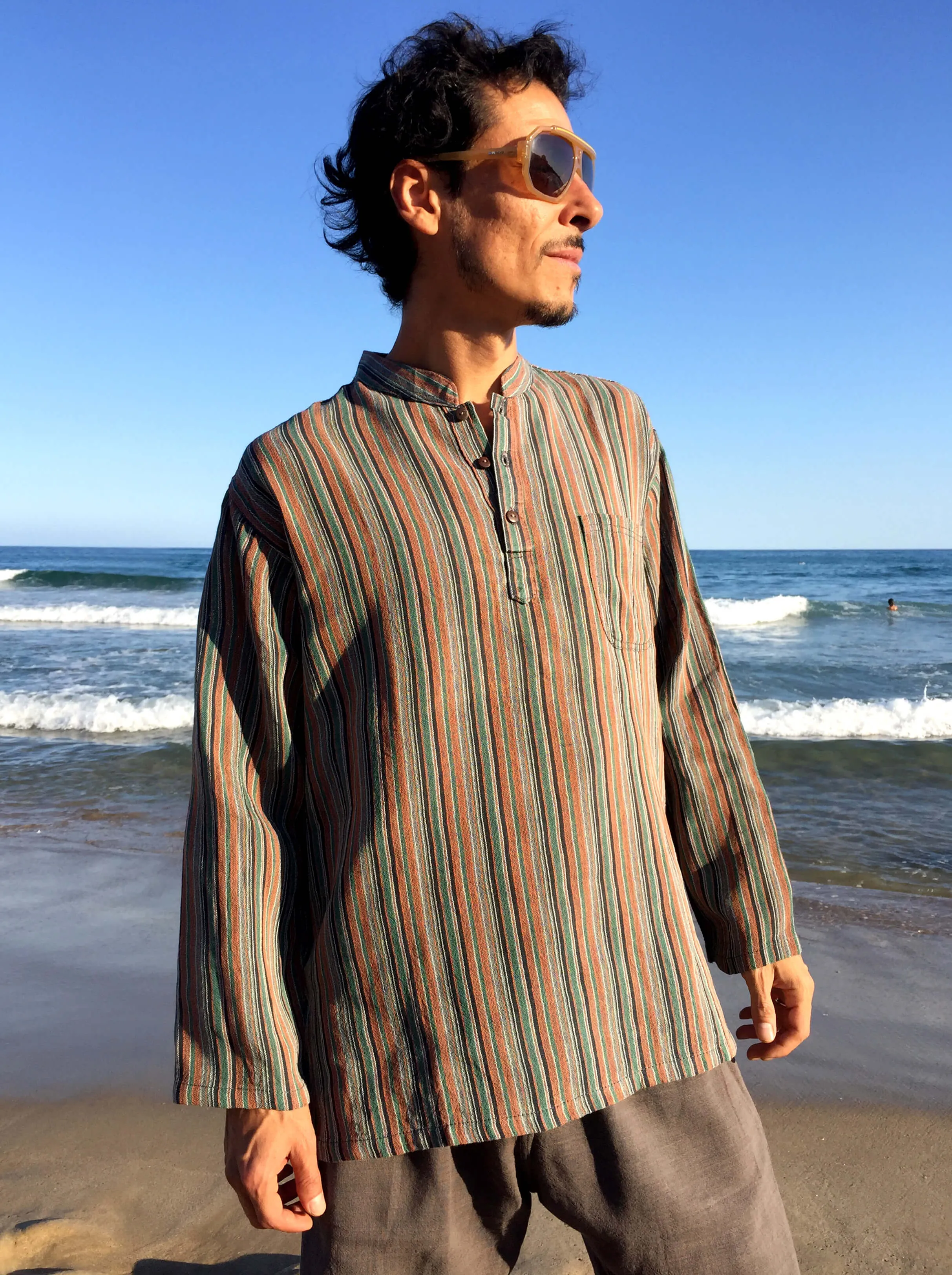 Raw Cotton Pinstripe Kurta