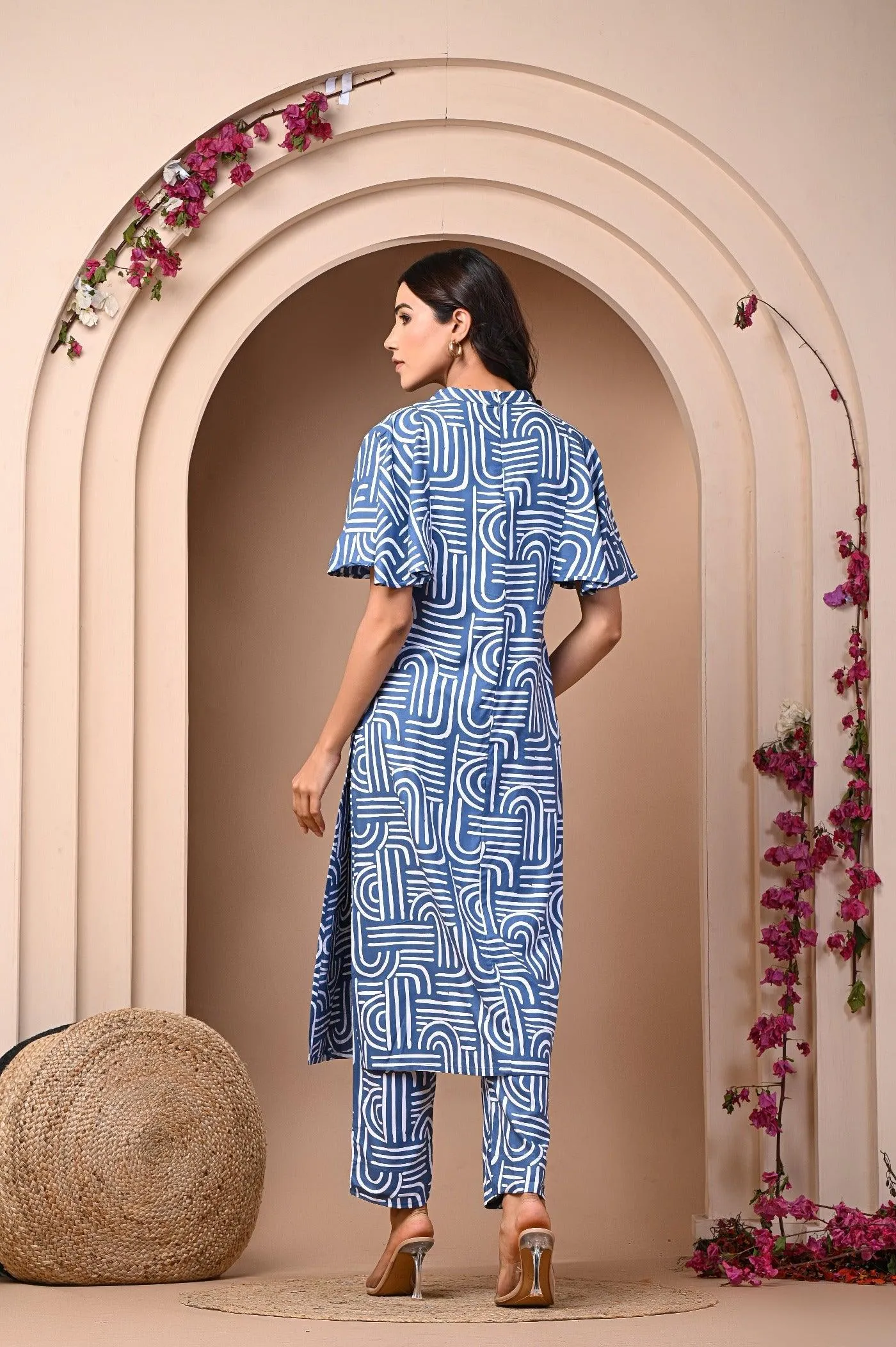 Rayon Elegant Kurtis Pant Set In Blues