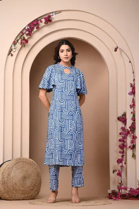 Rayon Elegant Kurtis Pant Set In Blues