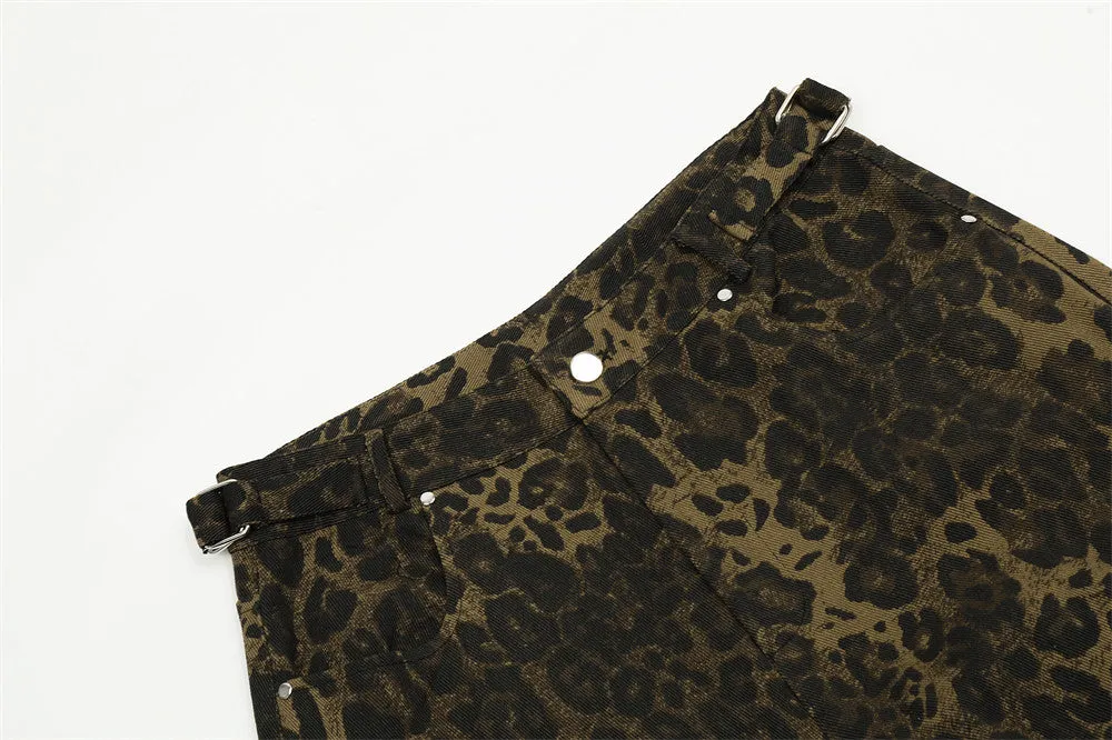 Ribbon | Loose Pocket Leopard Print Jeans