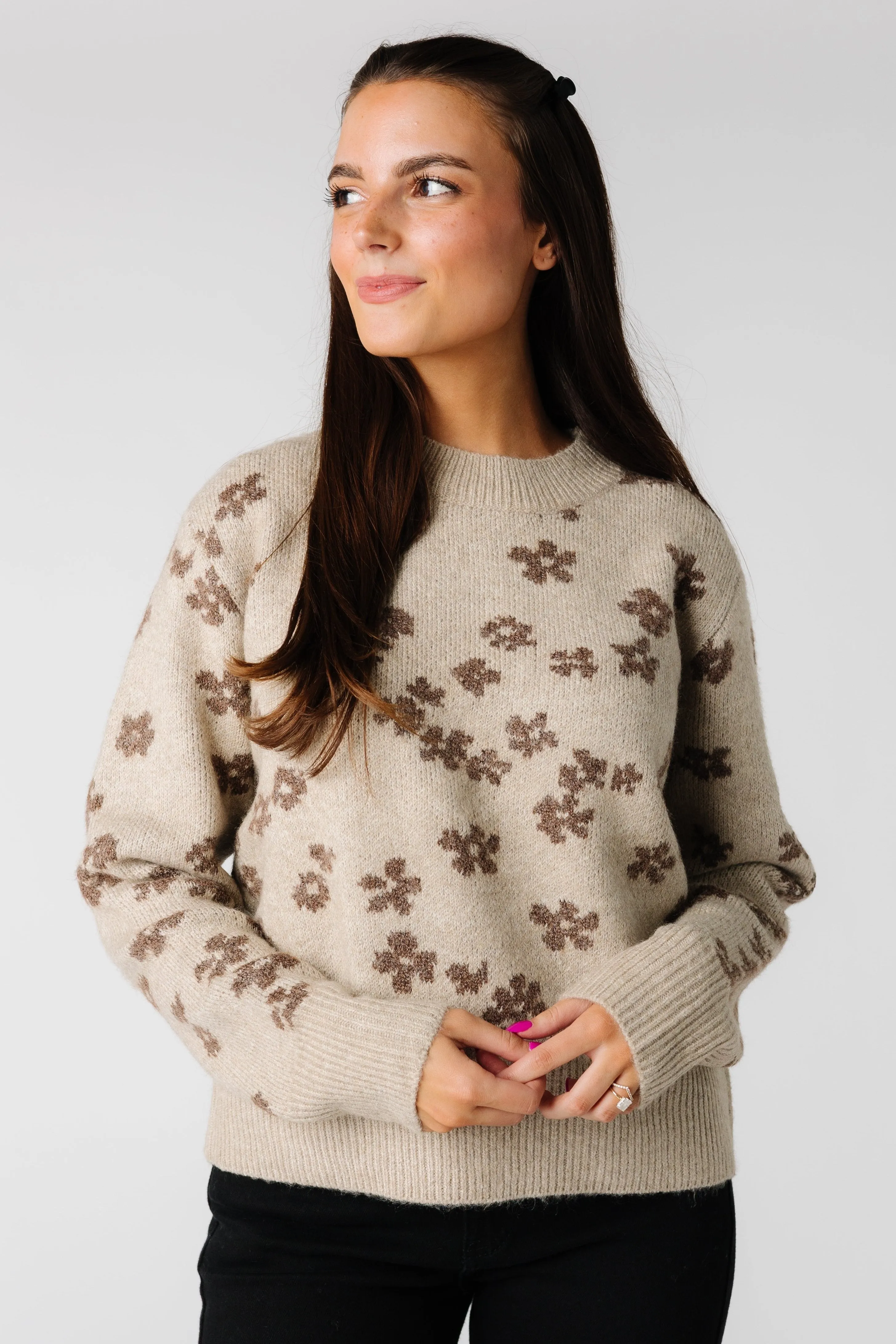 Sammy Cozy Floral Print Sweater