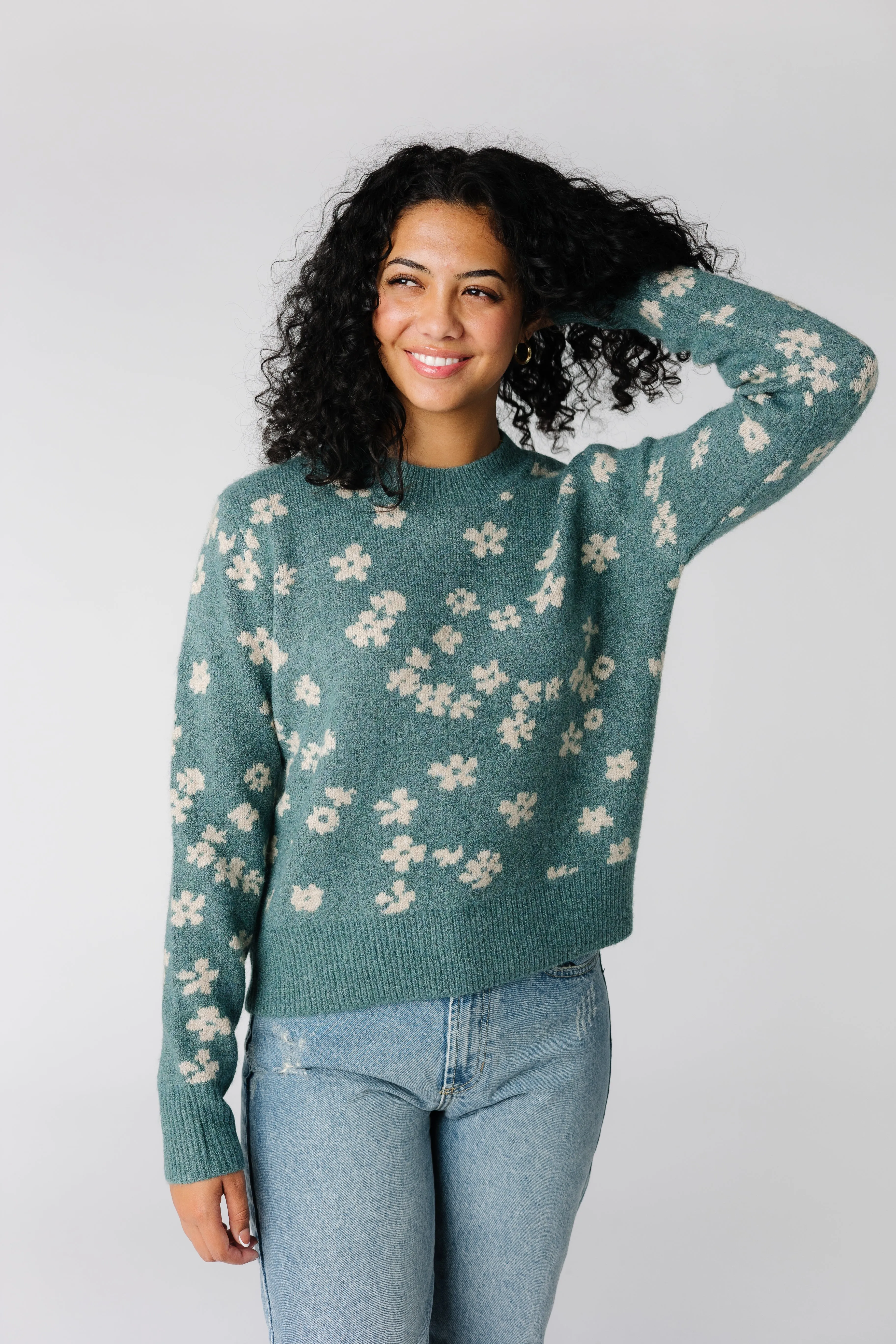 Sammy Cozy Floral Print Sweater