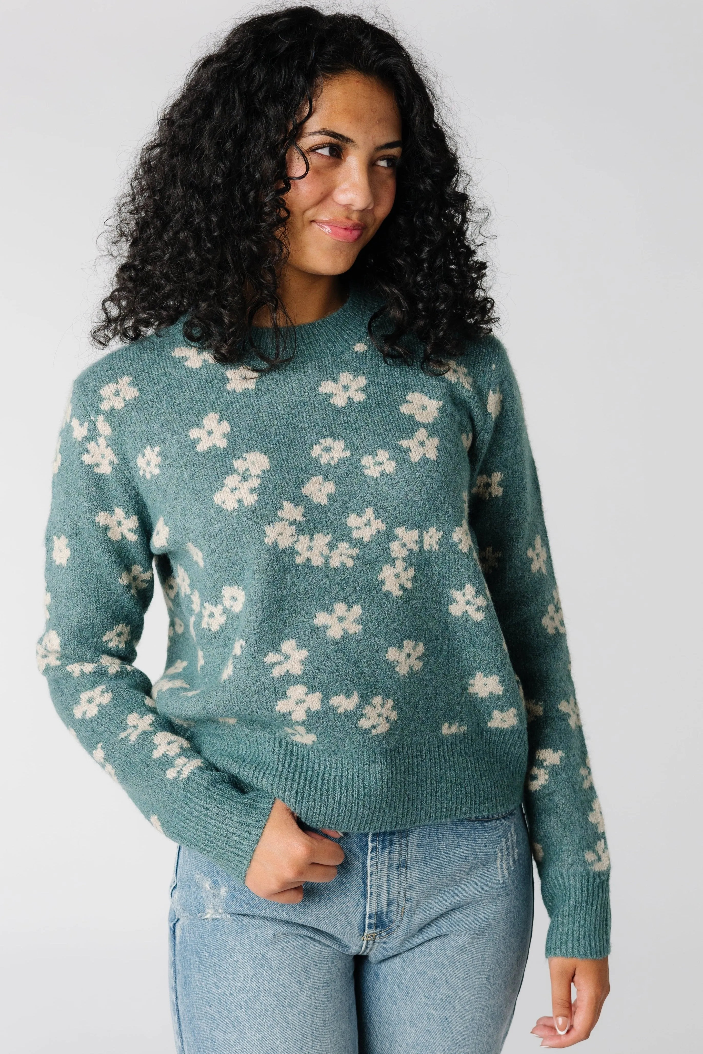 Sammy Cozy Floral Print Sweater