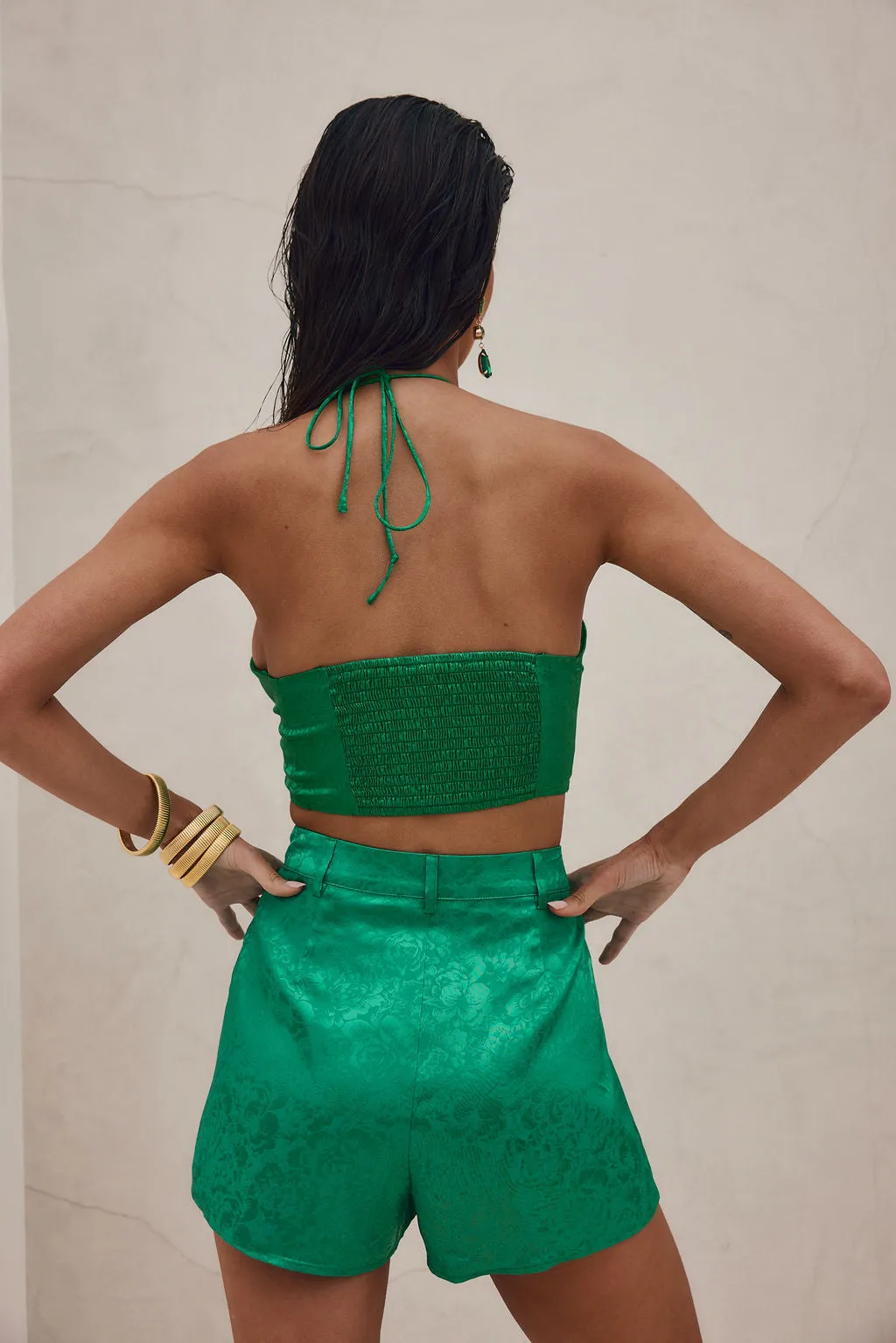 St. Barths Emerald Jacquard Crop Top