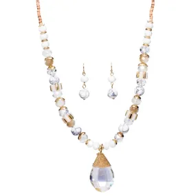 Stassi White Crystal Necklace Set