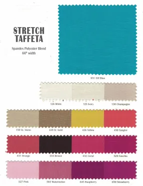 Stretch Taffeta Fabric - 60&#34; Wide - Multiple Solid Colors - Sample Swatch - Costumes, Apparel, Cosplay, Designs