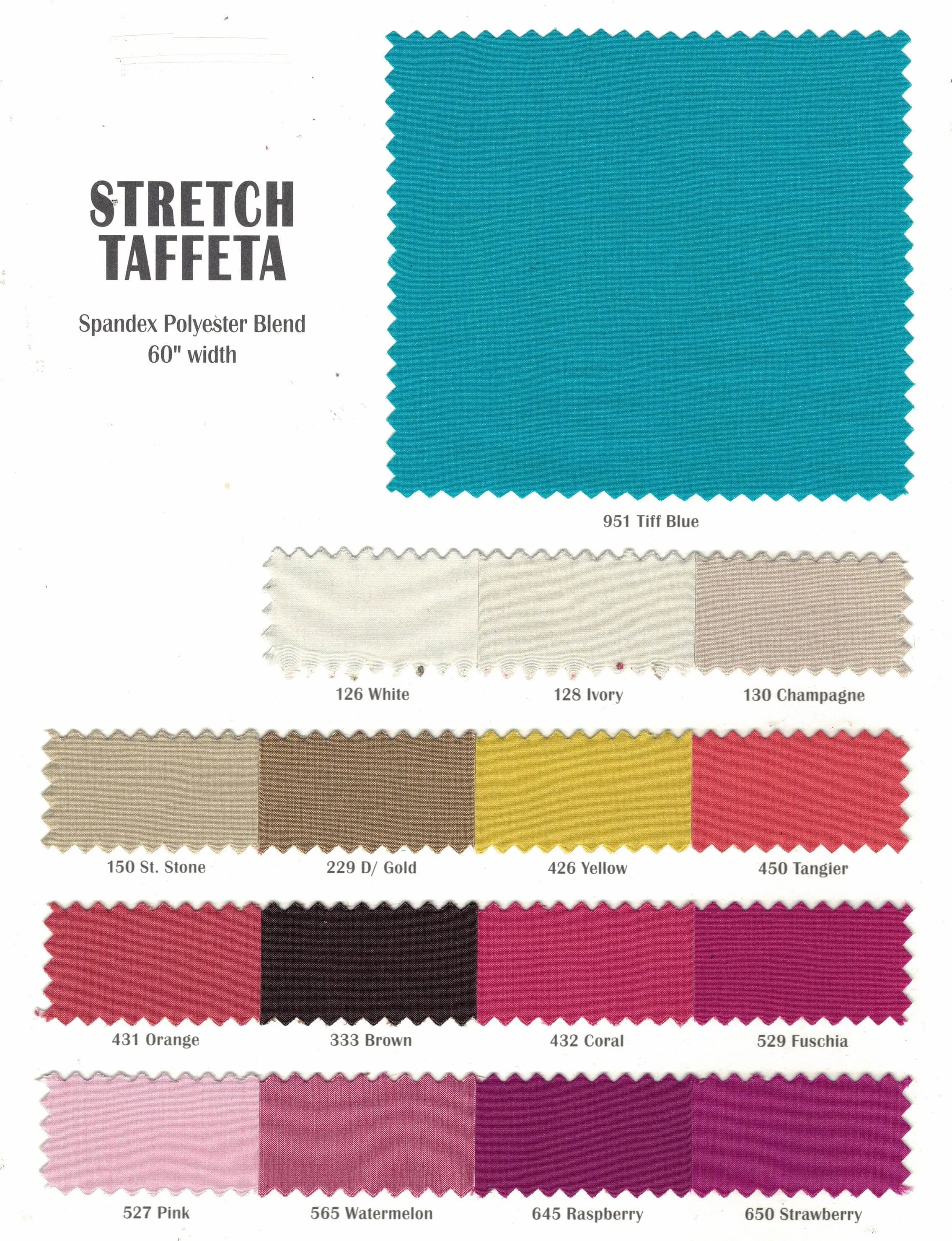 Stretch Taffeta Fabric - 60&#34; Wide - Multiple Solid Colors - Sample Swatch - Costumes, Apparel, Cosplay, Designs