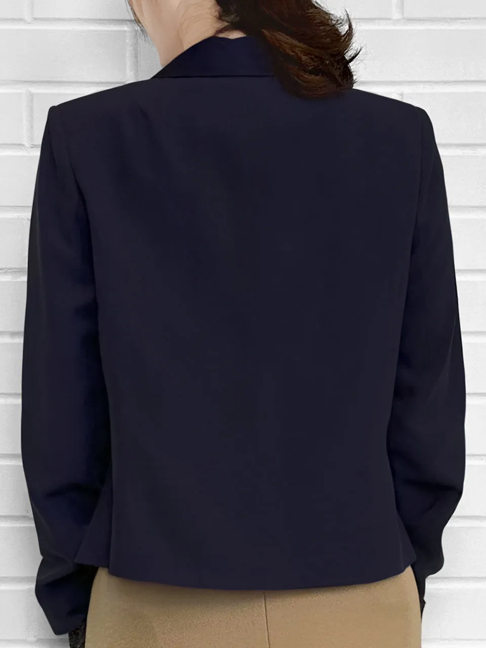 Surprise Sale! Midnight Blue Single Breasted Tencel Suit Jacket