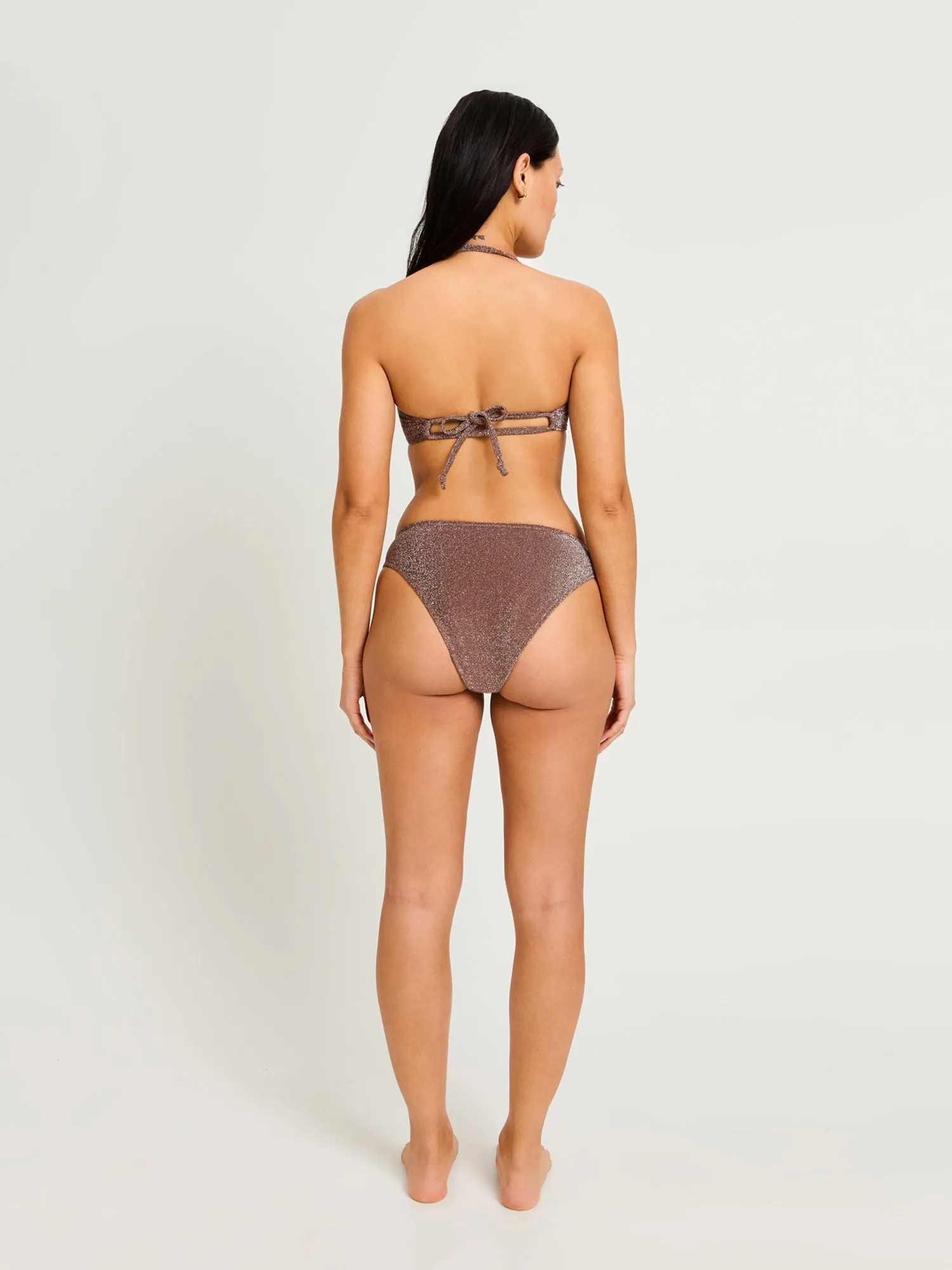 Swimwear Shimmer Hi-Leg Cheeky Bottom High Absorbency Espresso