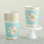 Tea Time 8 oz. Paper Cups - Blue (Set of 16)