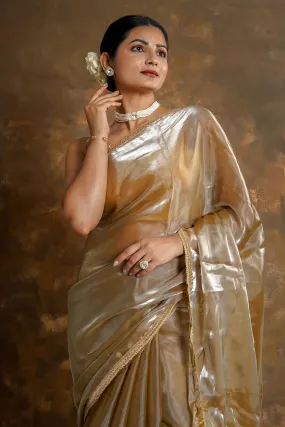 Teejh Bronze Blossom Tissue Saree