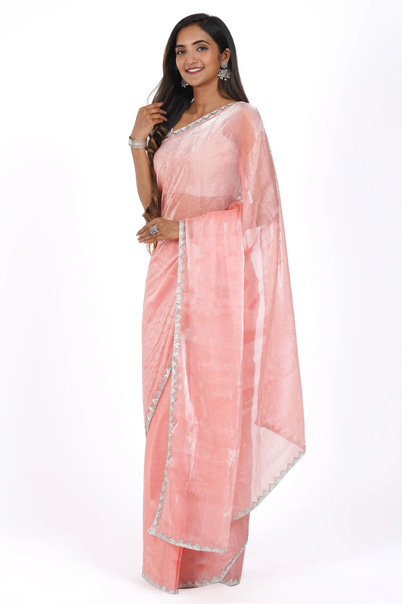 Teejh Coral Charm Tissue Saree