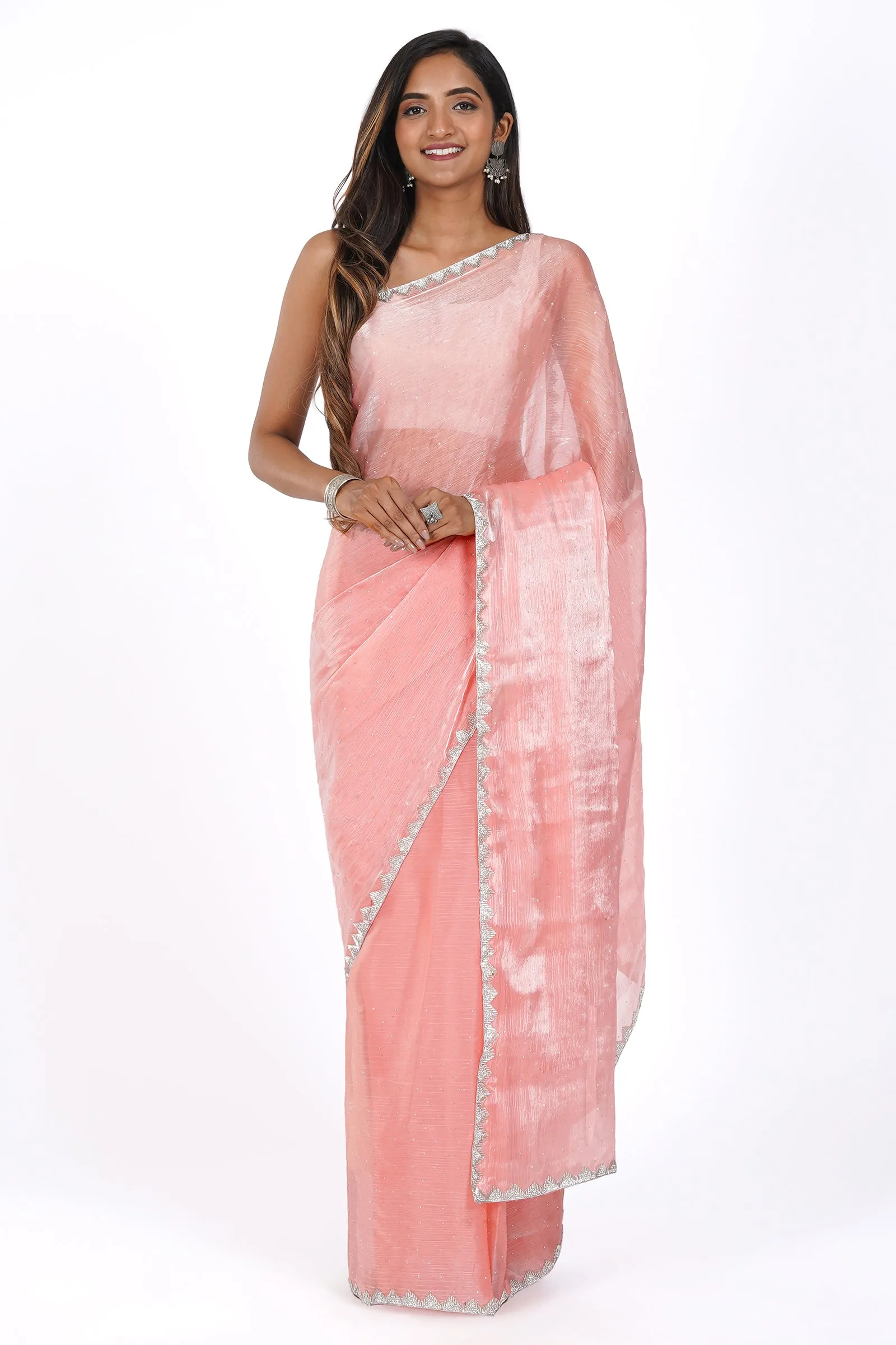 Teejh Coral Charm Tissue Saree