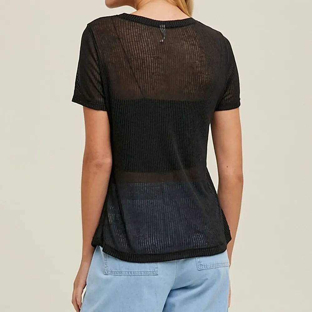 Textured Semi-sheer Tee