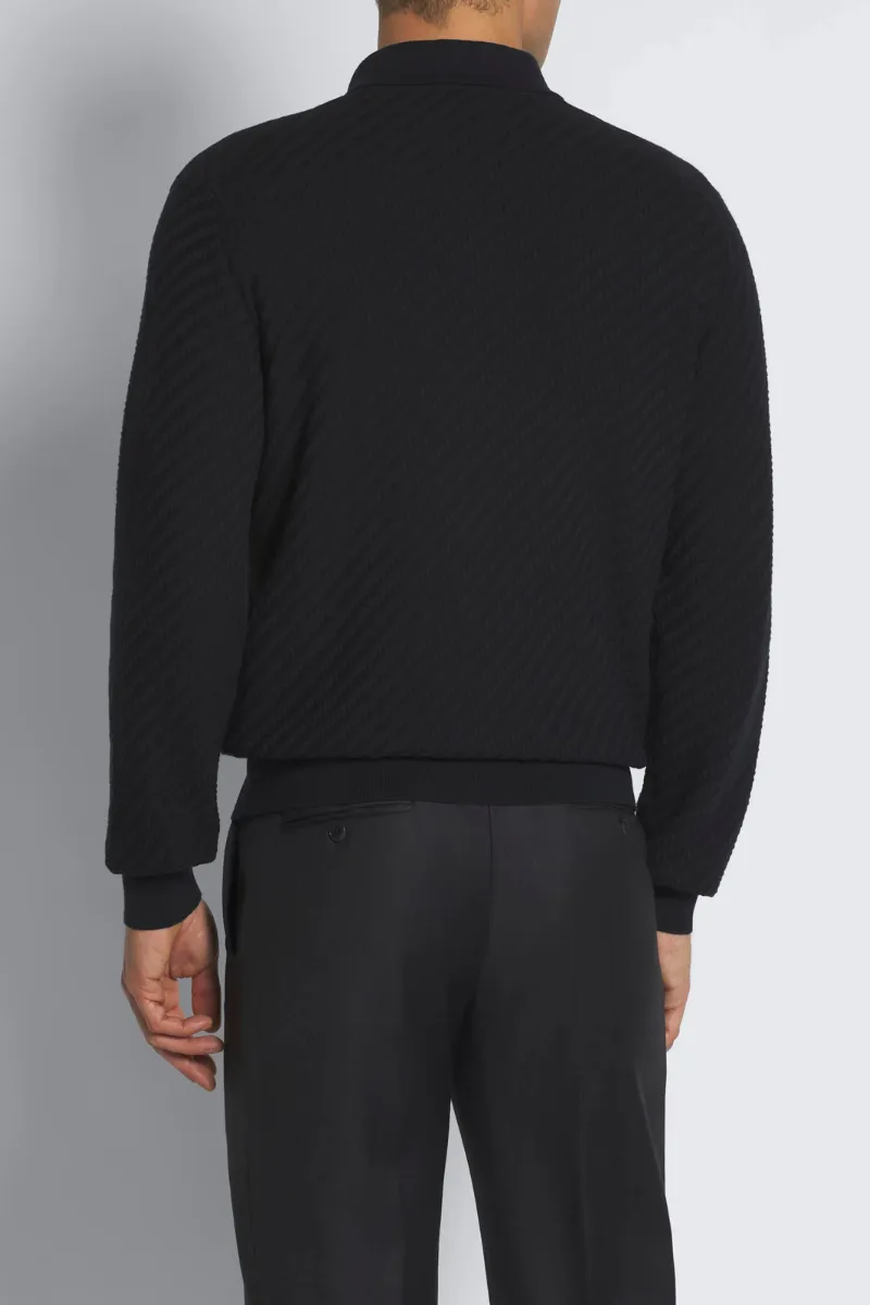 Trama Weave Polo Sweater