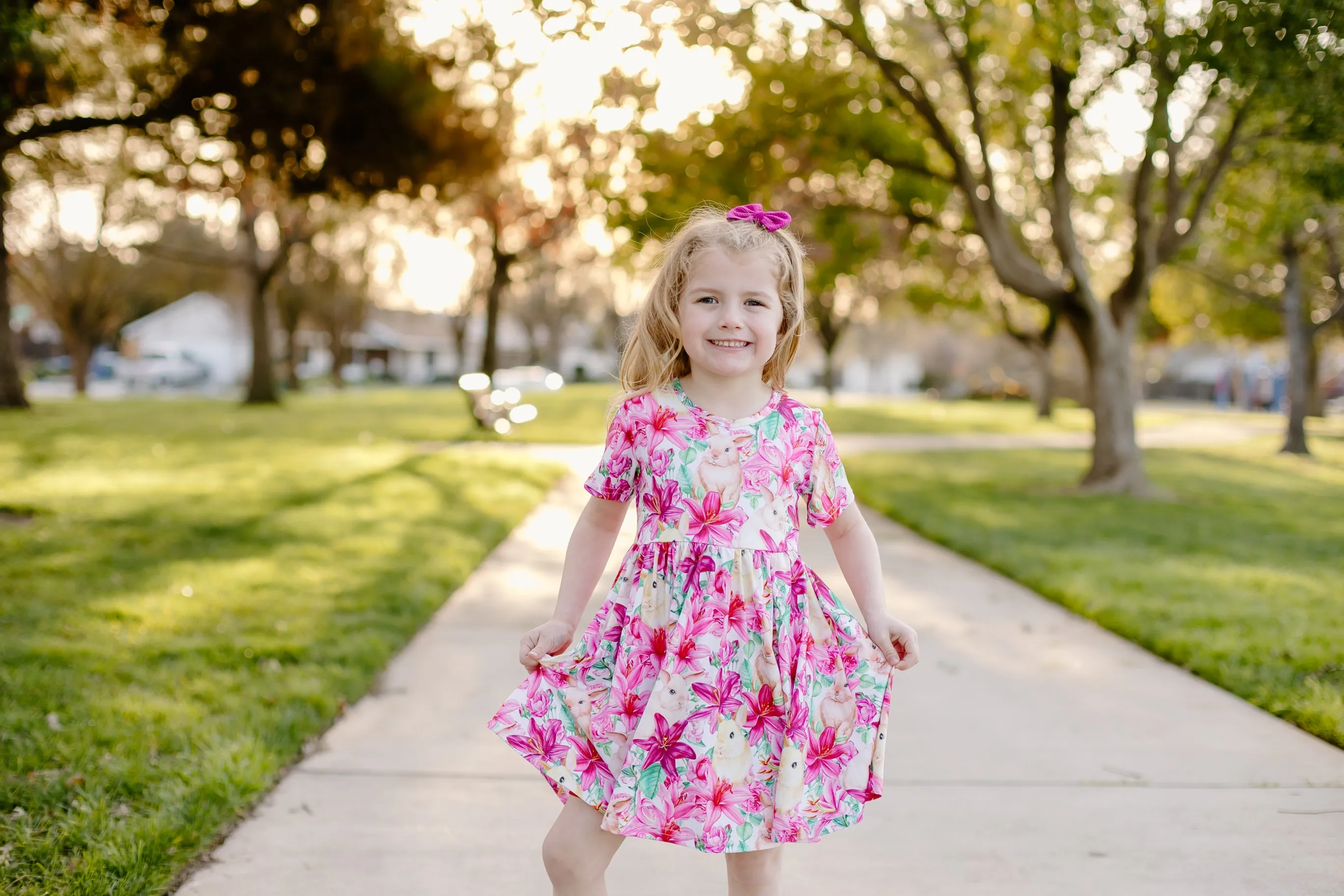 TROPICAL BUNNY TWIRL DRESS